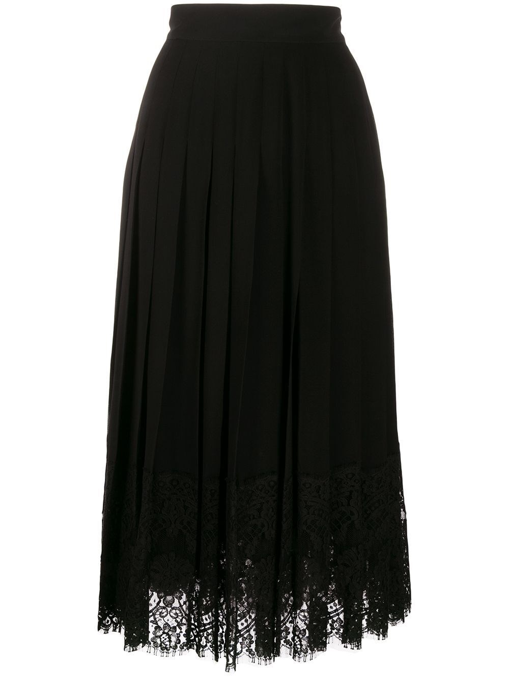 Shop Dolce & Gabbana Lace-trim Maxi Skirt In Black