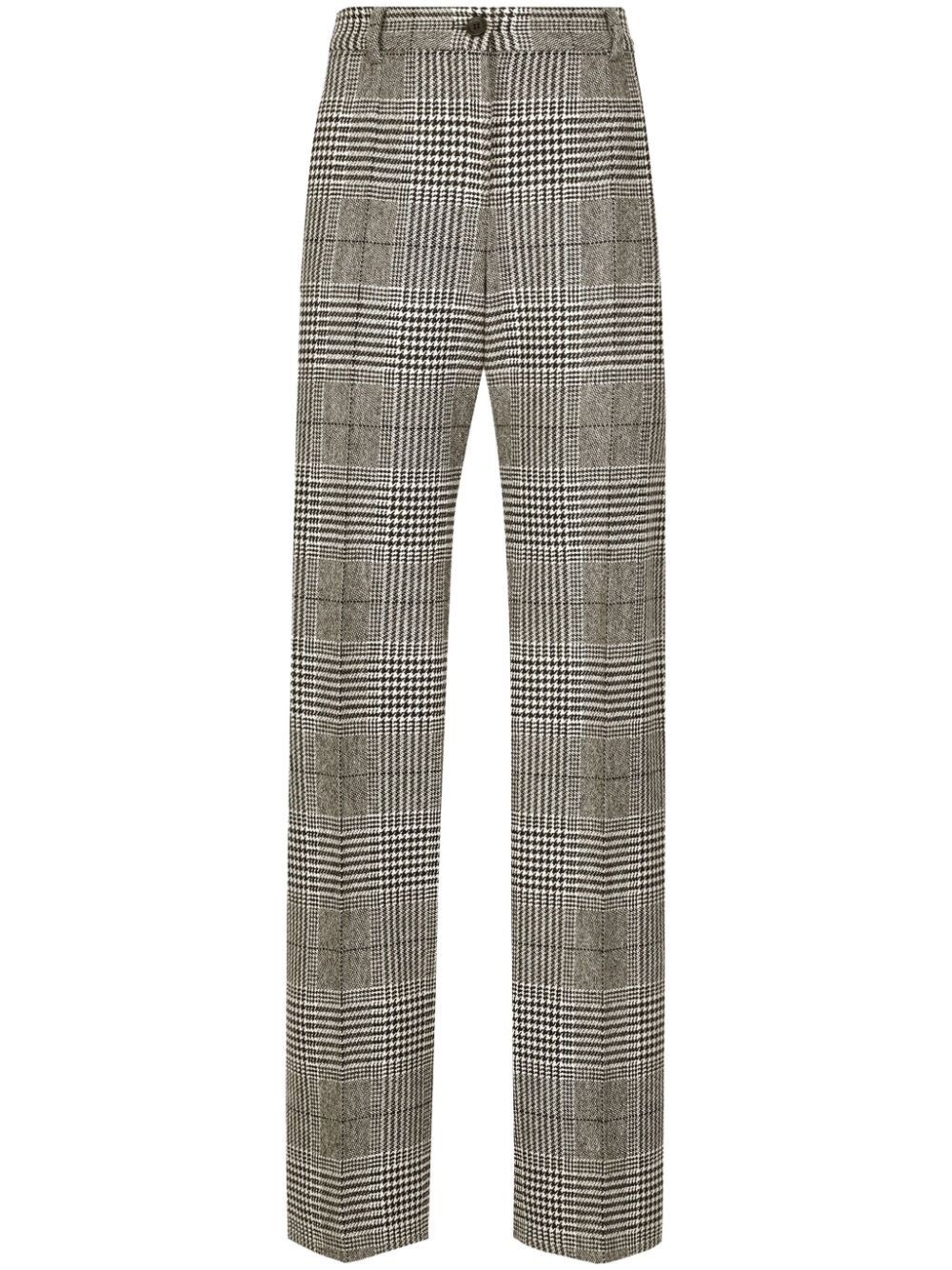 Shop Dolce & Gabbana Pied De Poule Tailored Trousers In Multicolour