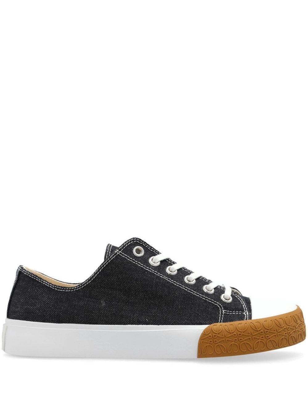 Shop Loewe Bloc Denim Sneakers In Black