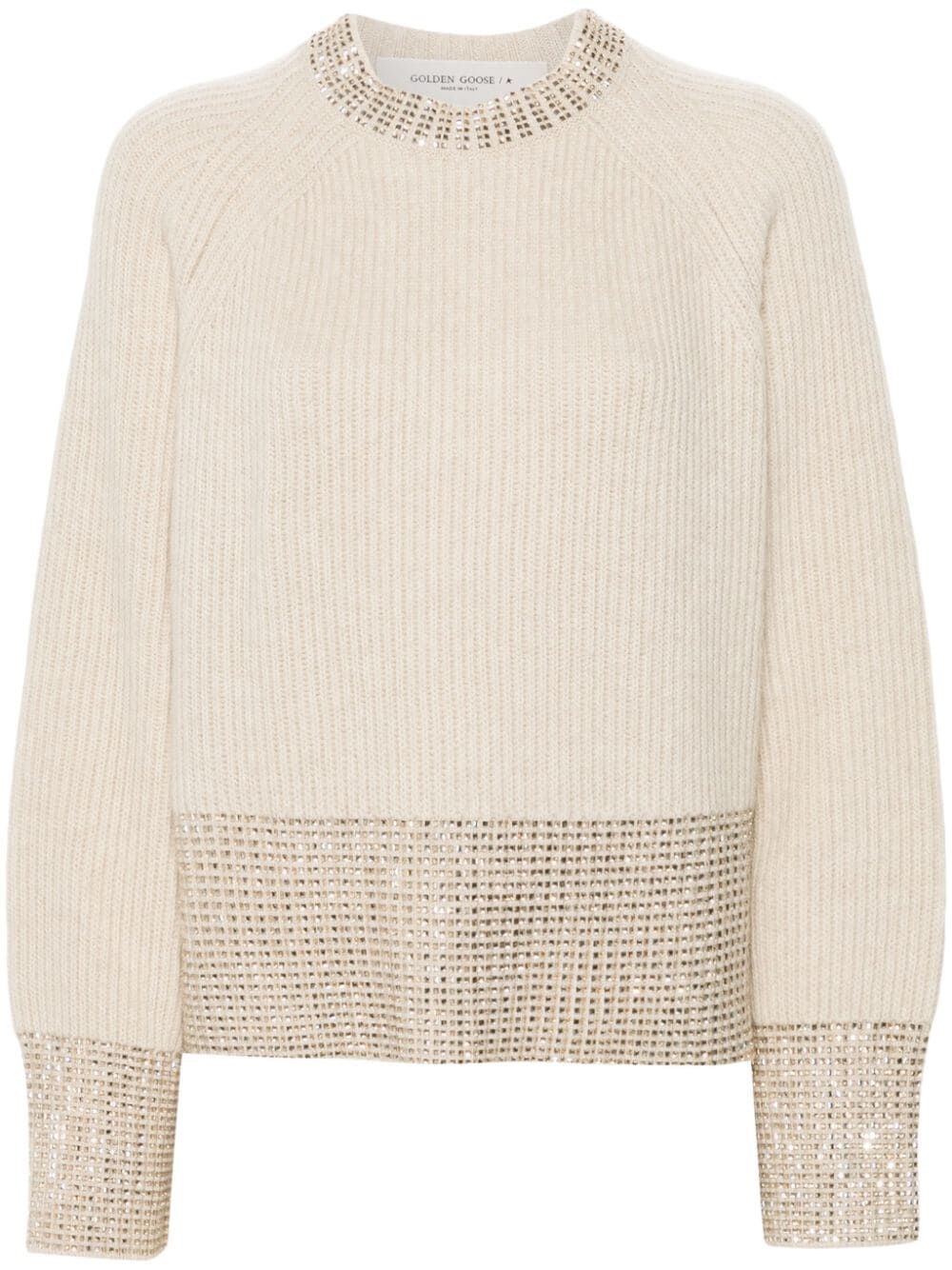 BOXY SWEATER WITH CRYSTAL DECORATION