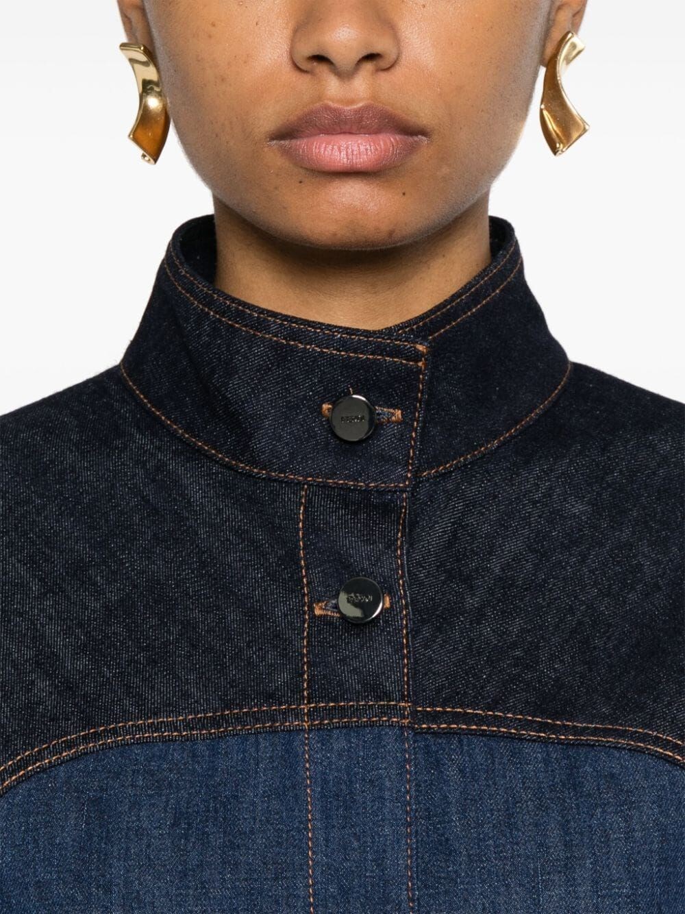 TWO-TONE DENIM CROPPED JACKET