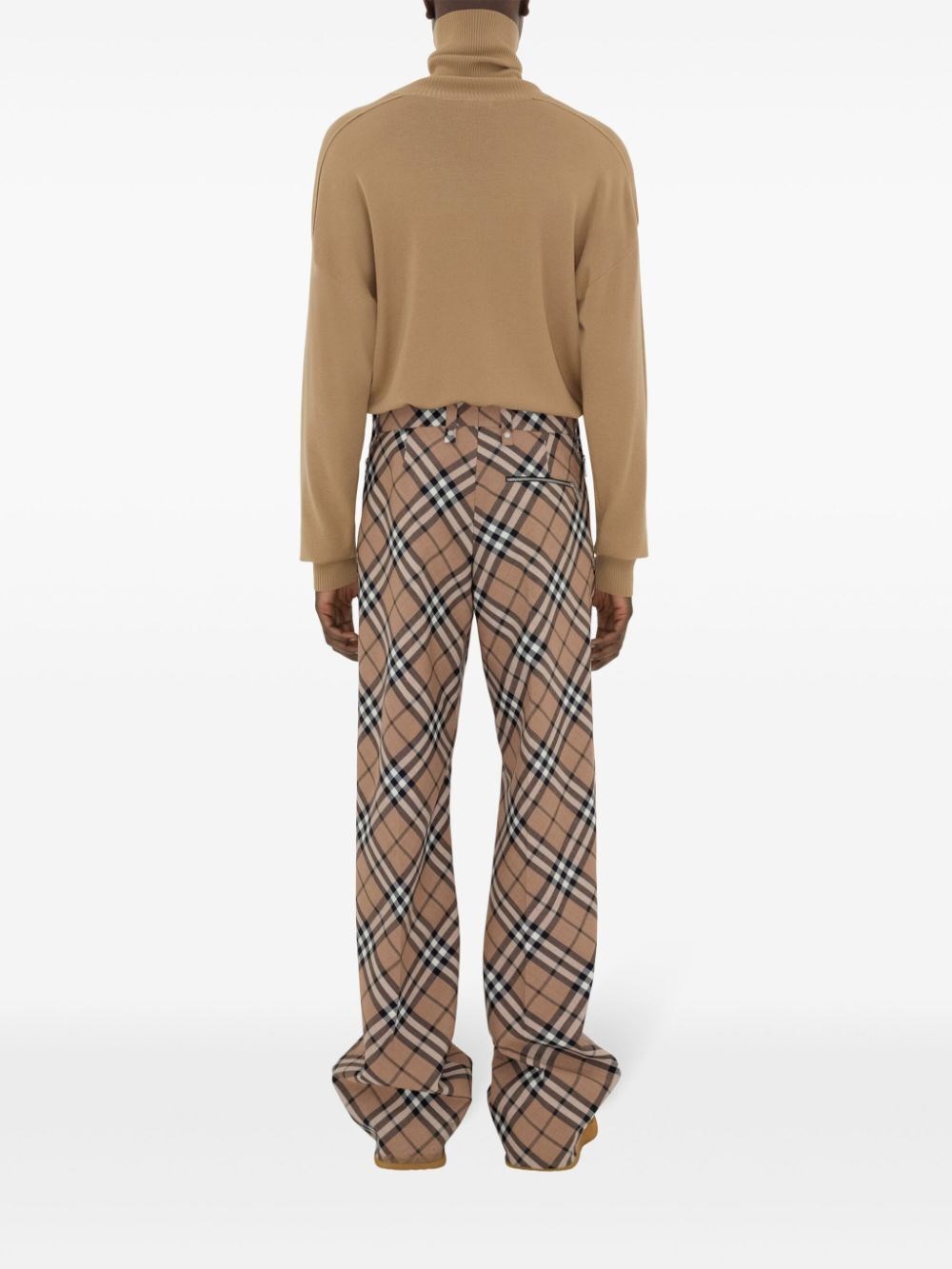 Check Wool Blend Tailored Trousers