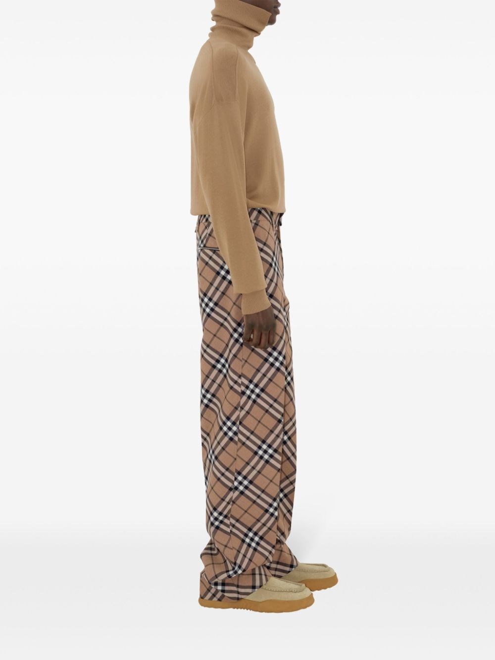 Check Wool Blend Tailored Trousers