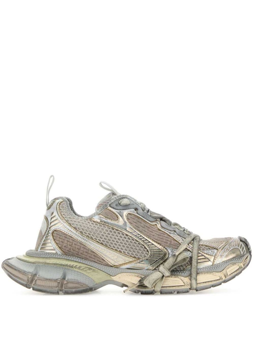 Balenciaga Women's White 3XL Worn-Out Effect Mesh Sneakers