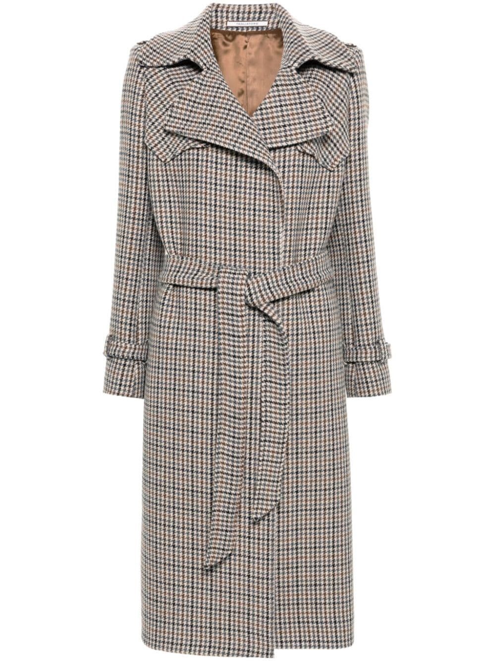 Shop Tagliatore Trench Coat In Multicolour