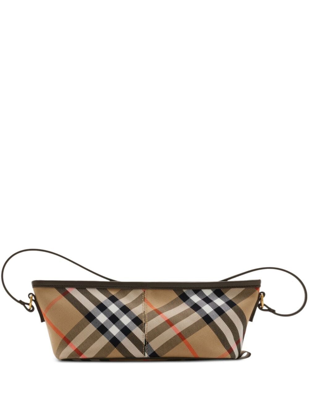 Shop Burberry Check Mini Bag In Brown