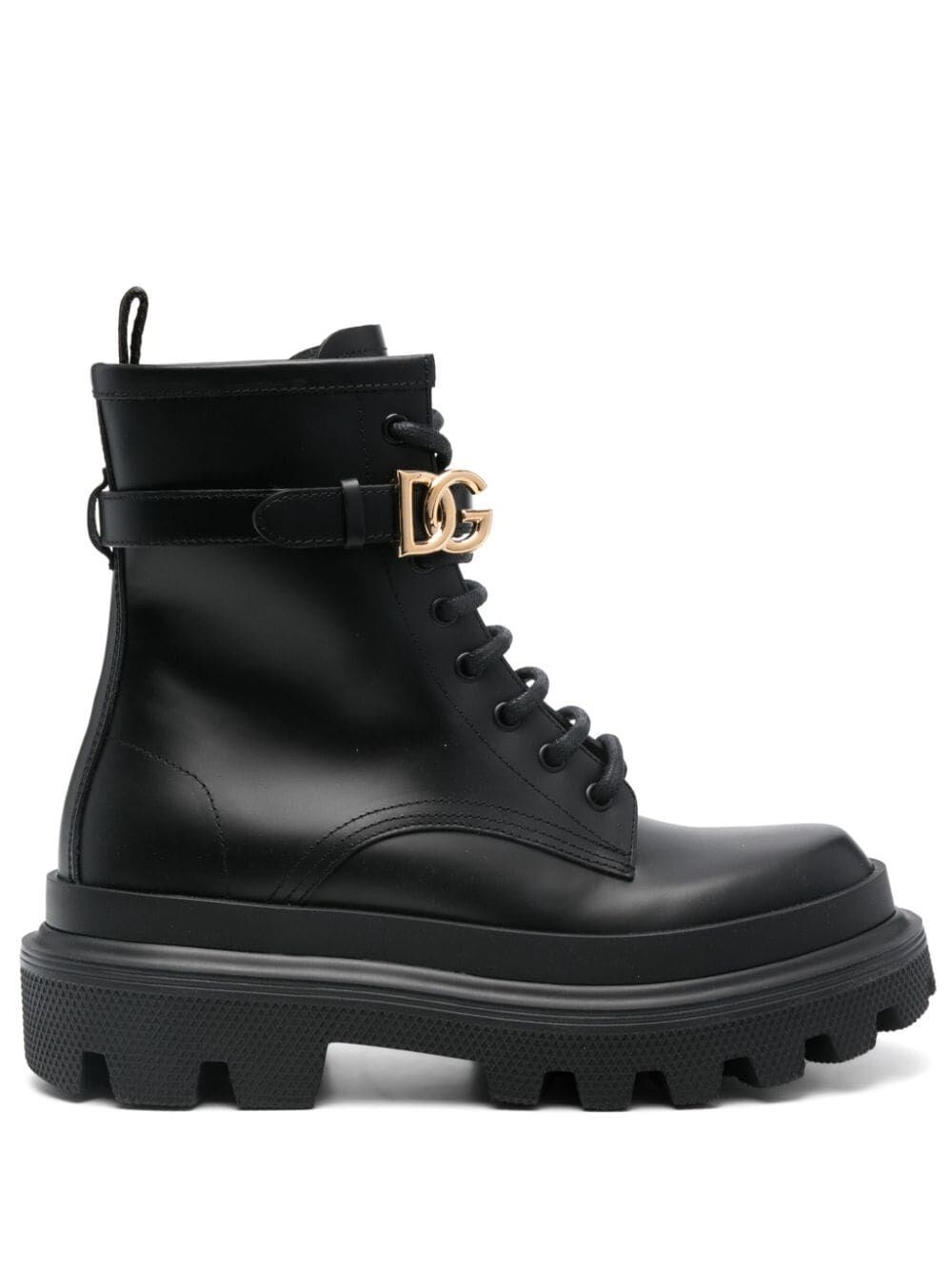 Shop Dolce & Gabbana Logo-buckle Boots In Black