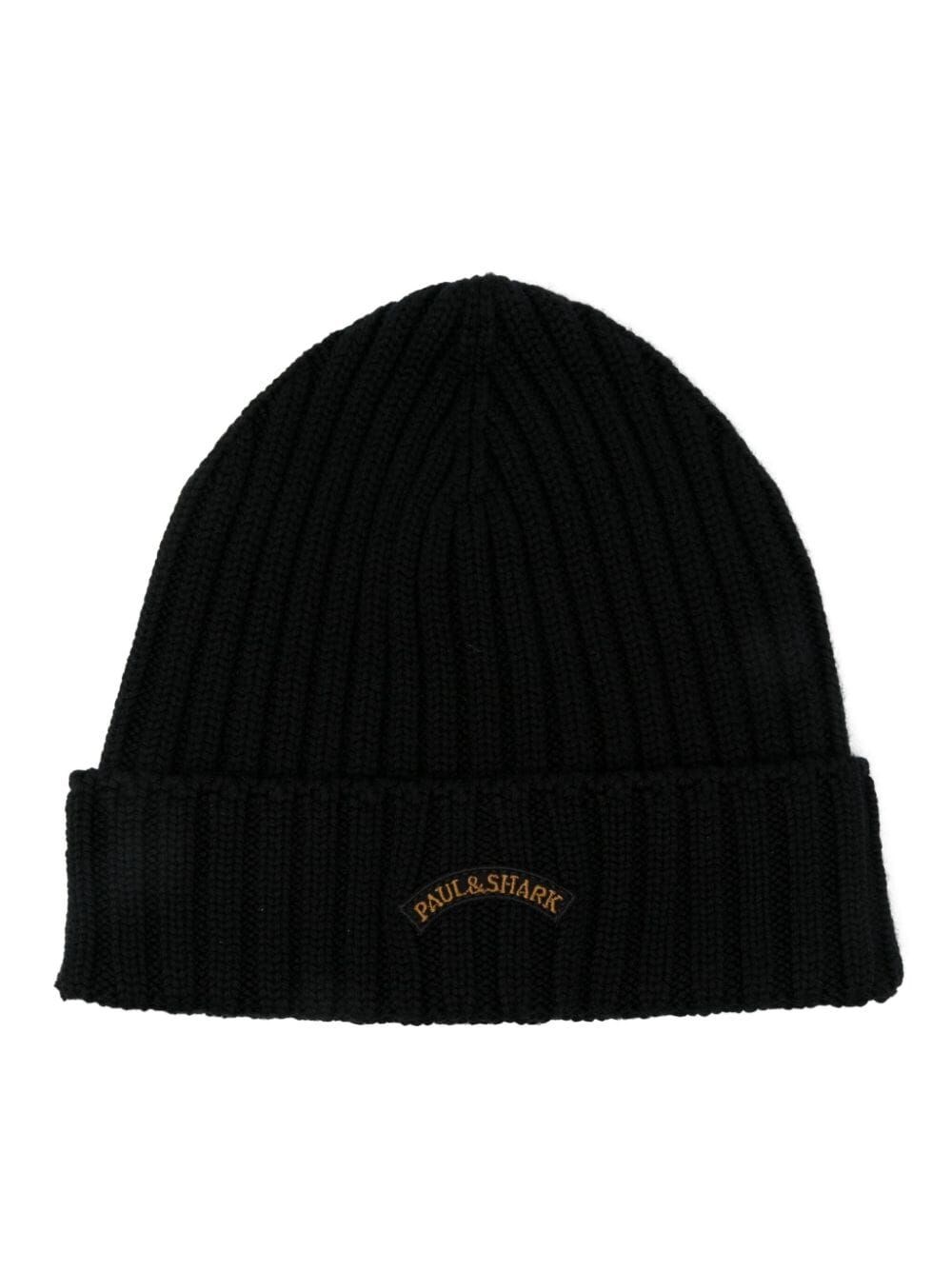 Paul & Shark Men's Black Logo-Embroidered Beanie