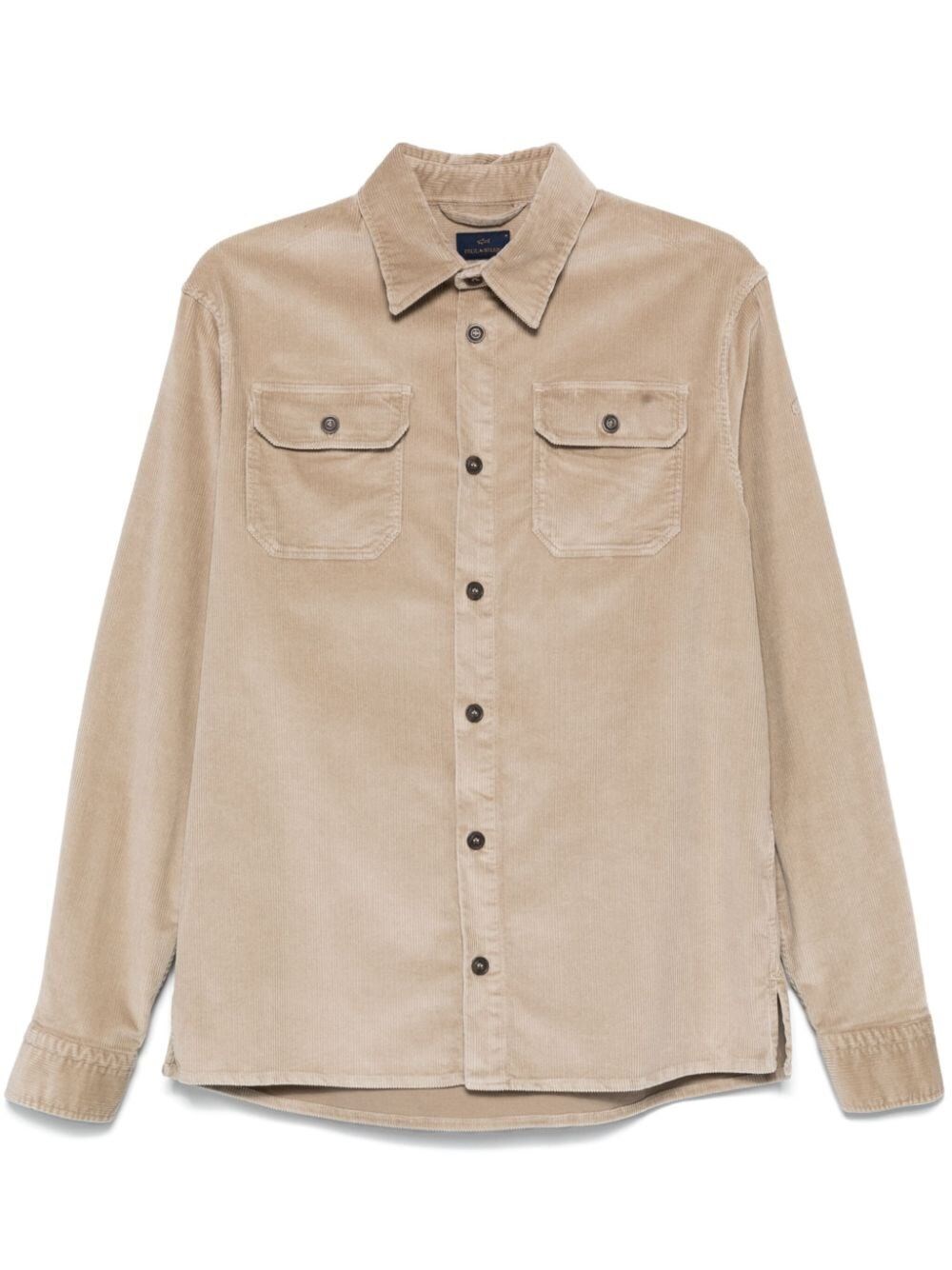 Shop Paul & Shark Corduroy Overshirt In Nude & Neutrals