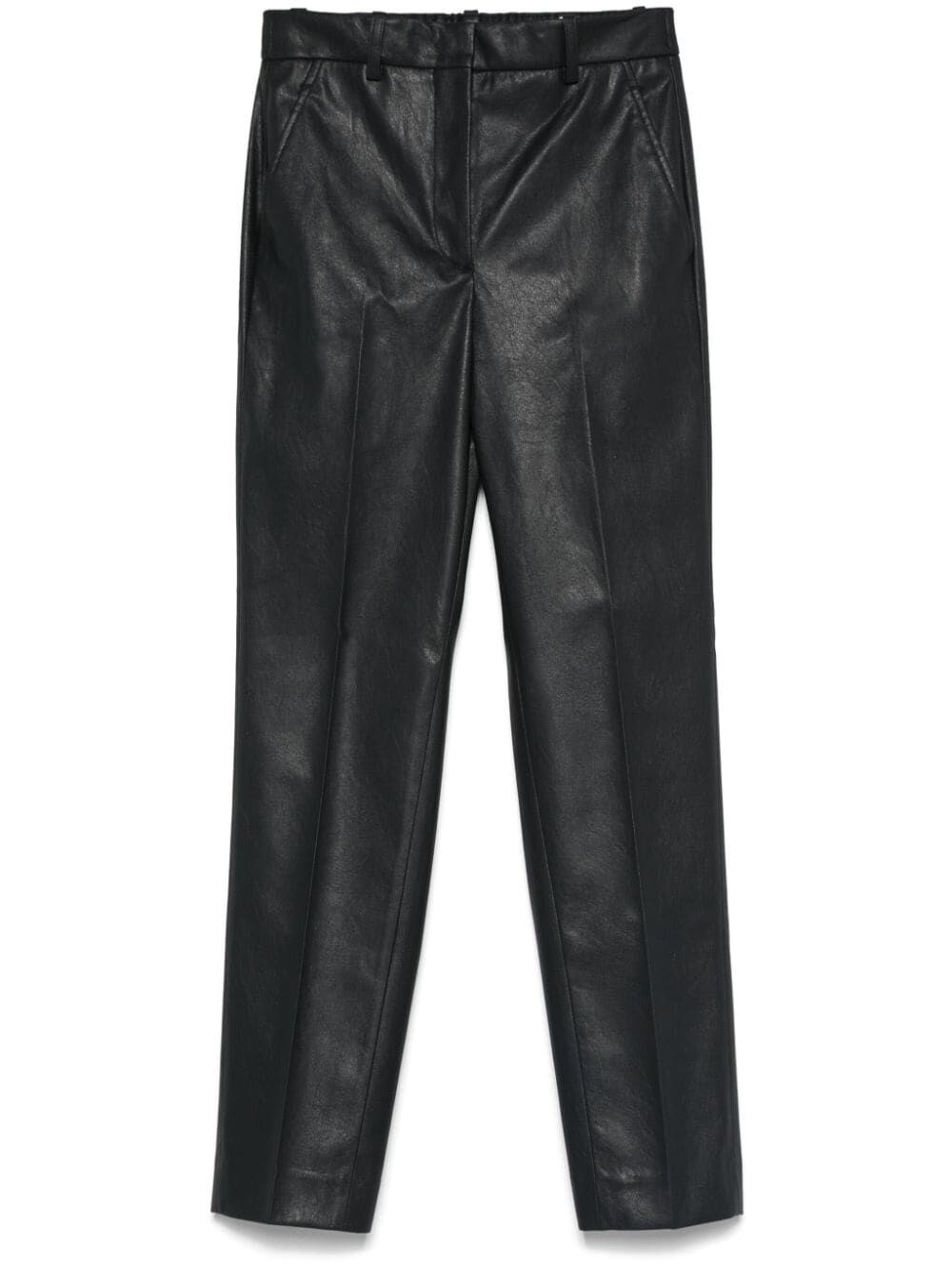 Shop Incotex Galene Coated Finish Trousers In Grey