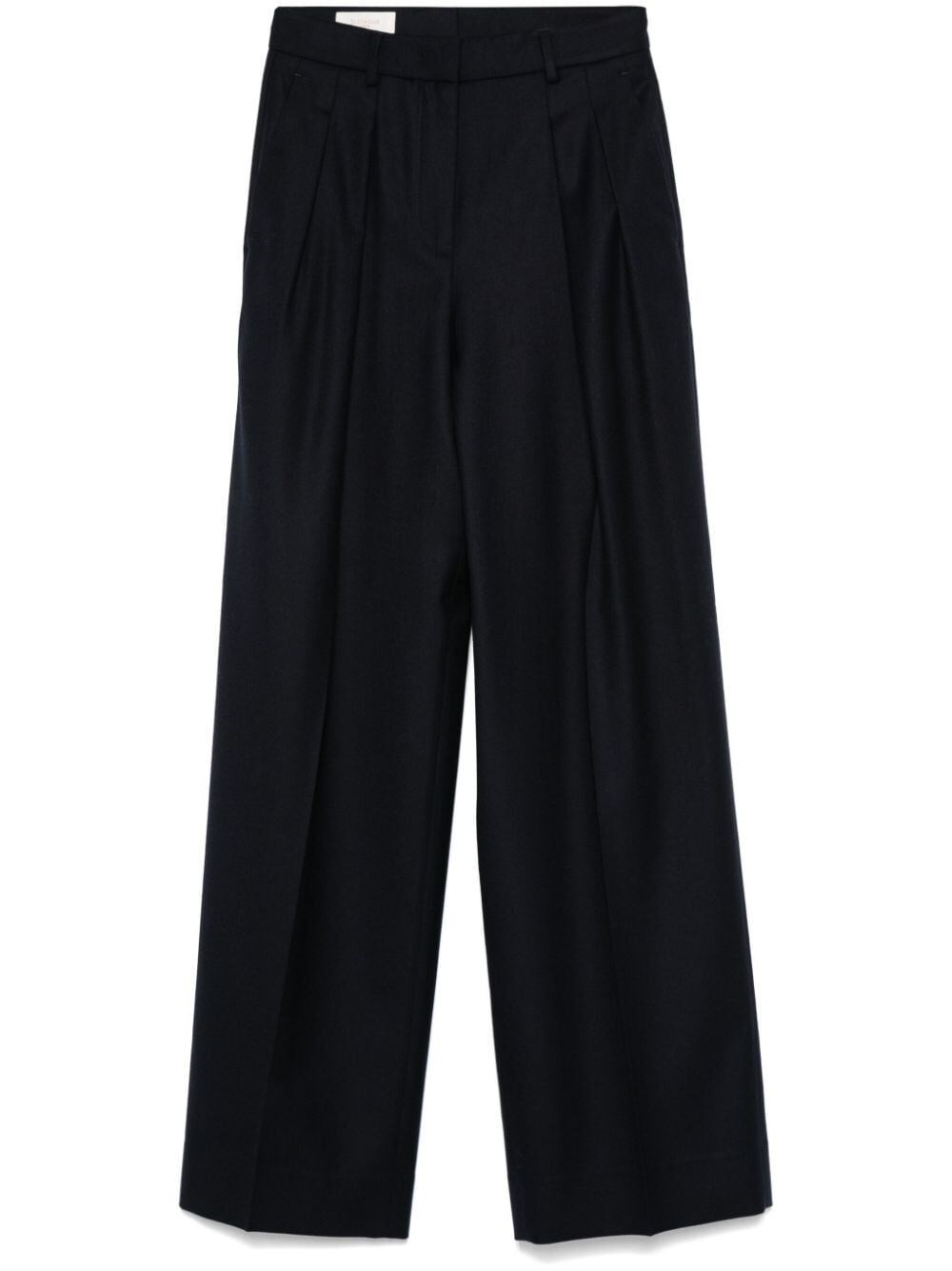 PLEATED TAILORED WOOL TROUSERS