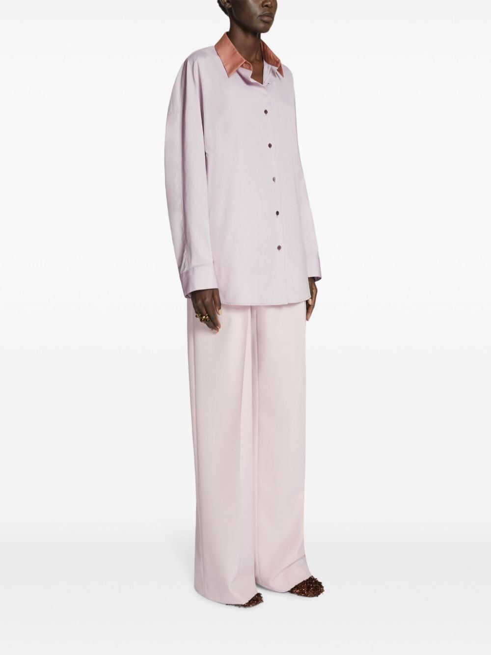 LOOSE PLEATED WOOL TROUSERS