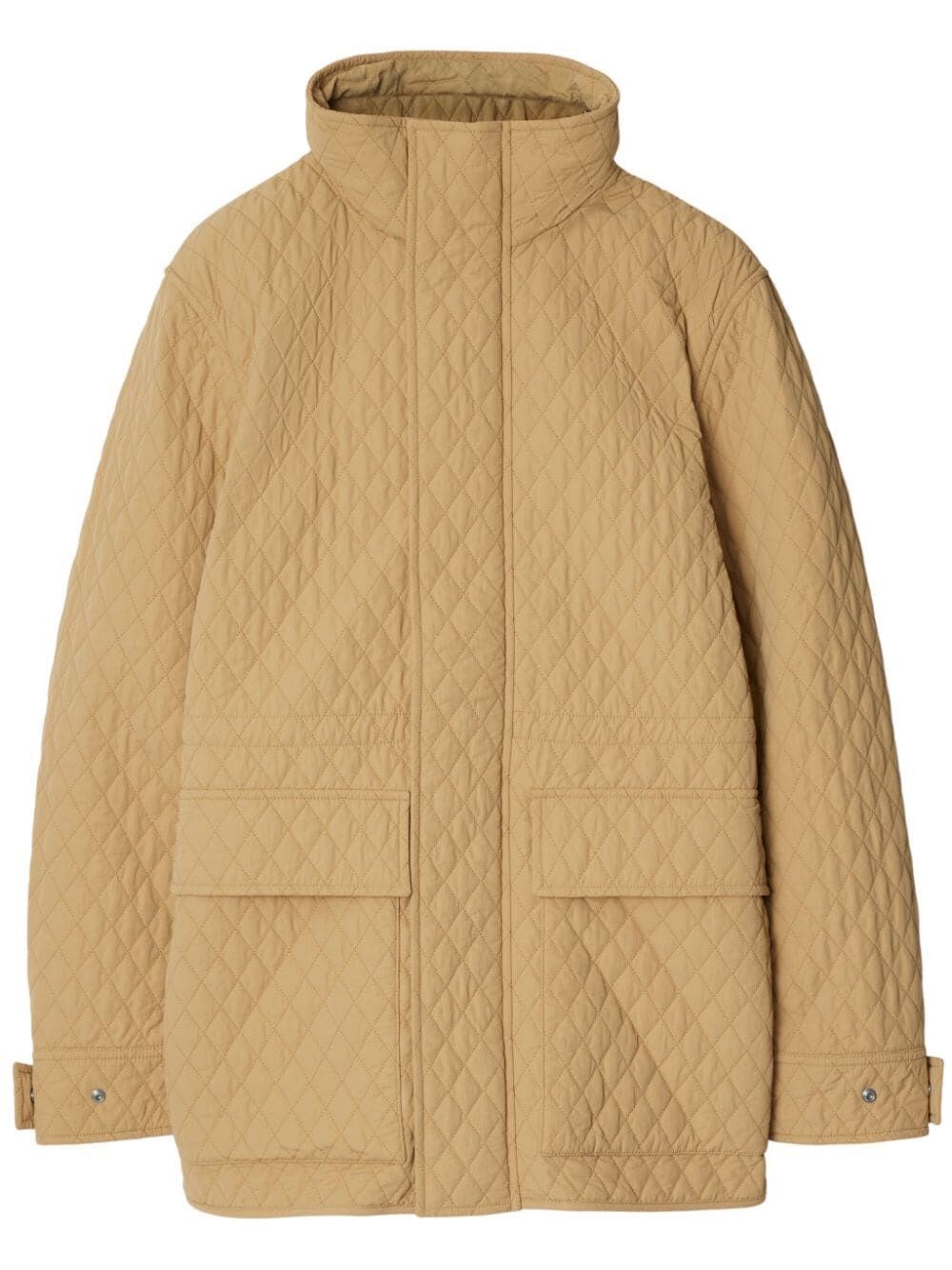 CHECK HOOD QUILTED NYLON JACKET