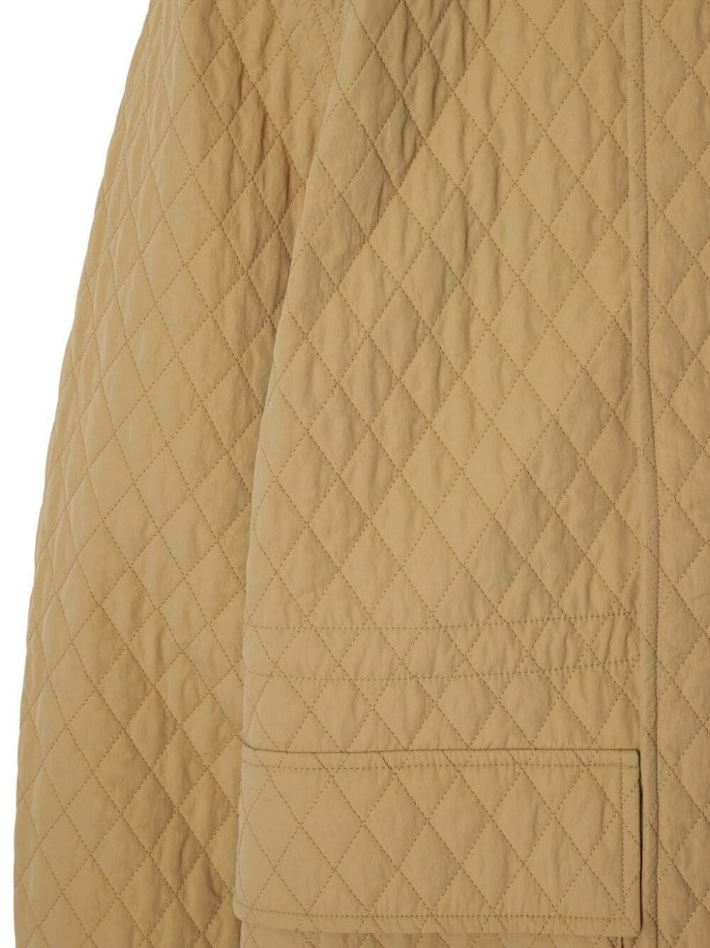 CHECK HOOD QUILTED NYLON JACKET