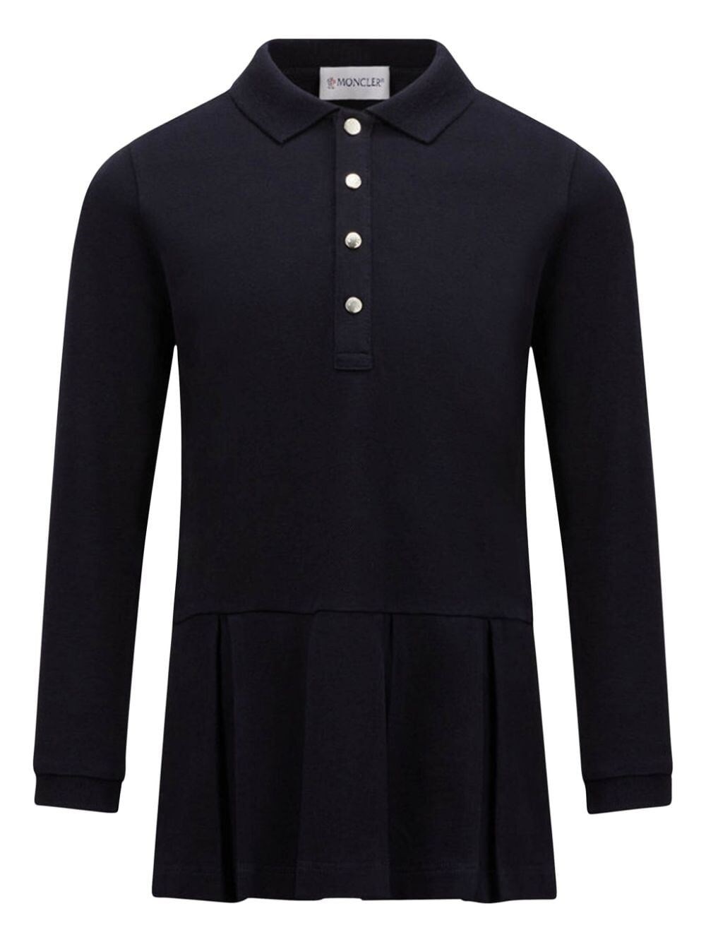 Shop Moncler Cotton Piquet Polo Dress In Blue