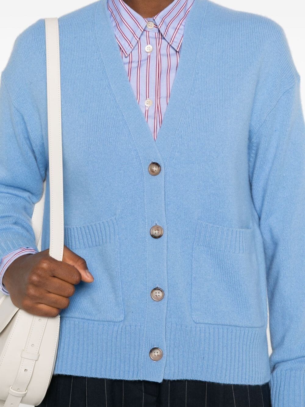 DROPPED SHOULDER WOOL CARDIGAN