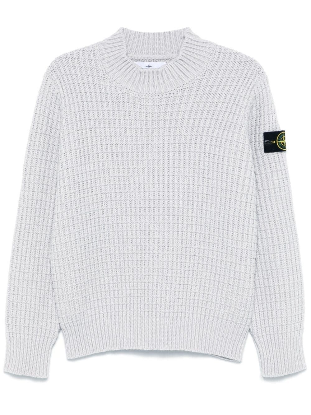 Shop Stone Island Mock Neck 3d Knitted Jumper In Grey