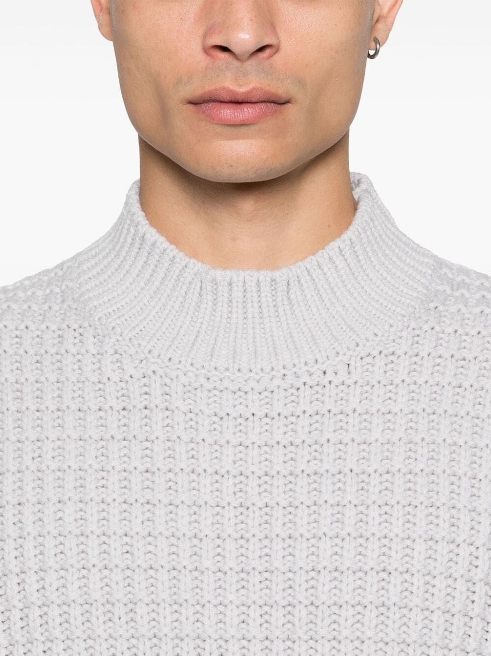 MOCK NECK 3D KNITTED JUMPER