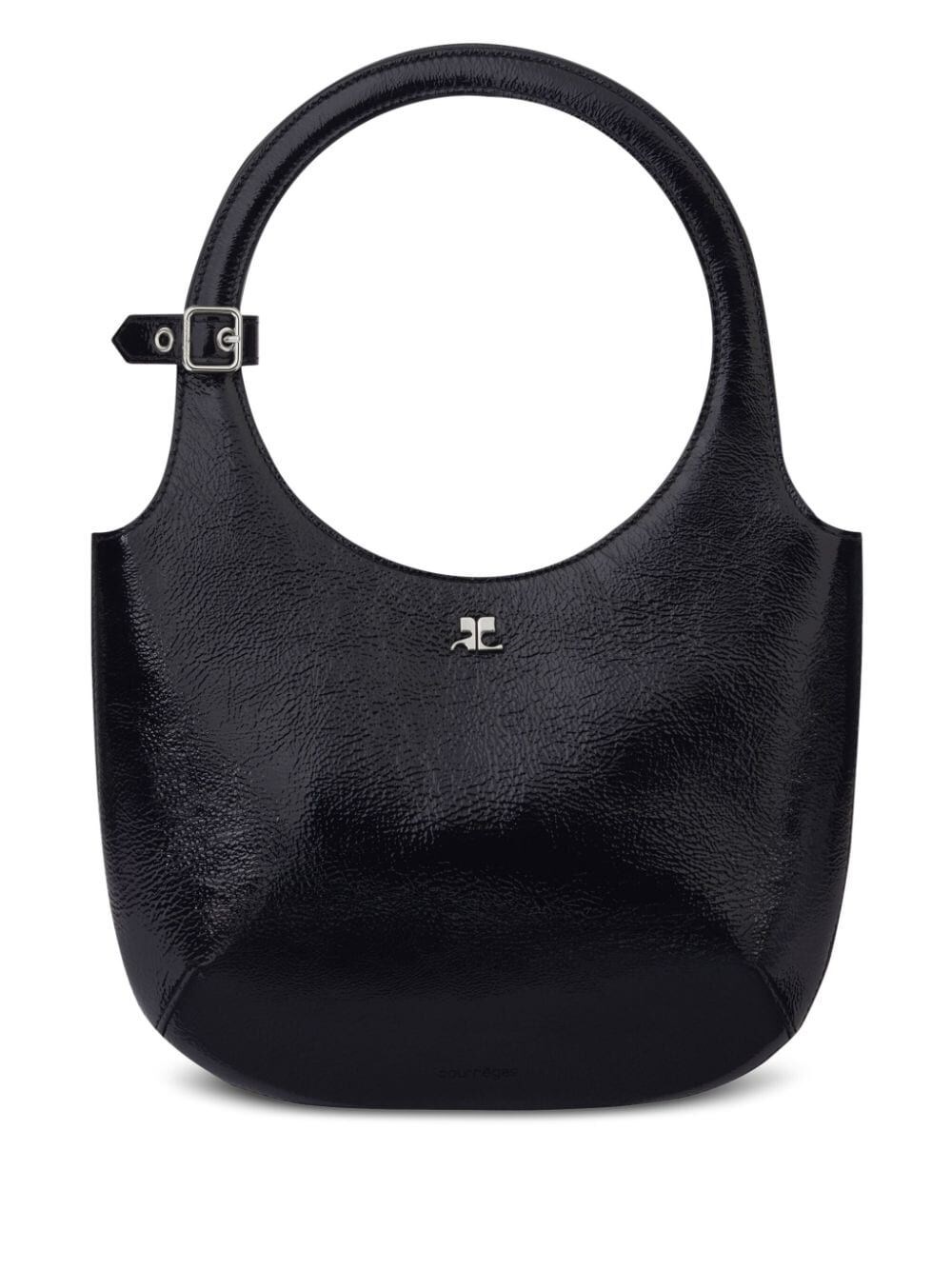 Shop Courrèges Holy Naplack Leather Bag In Black