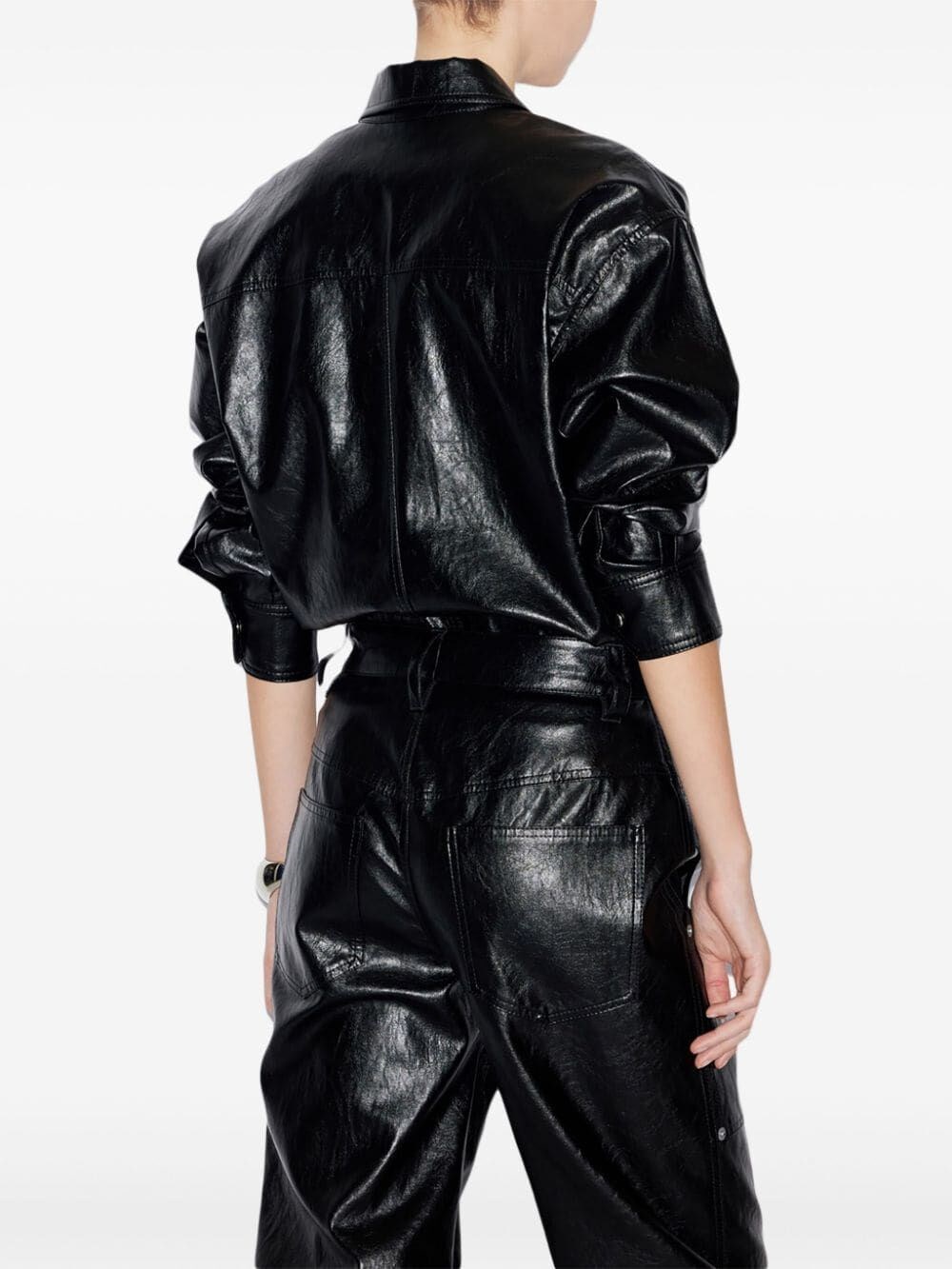 ABELIA FAUX LEATHER SHIRT JACKET