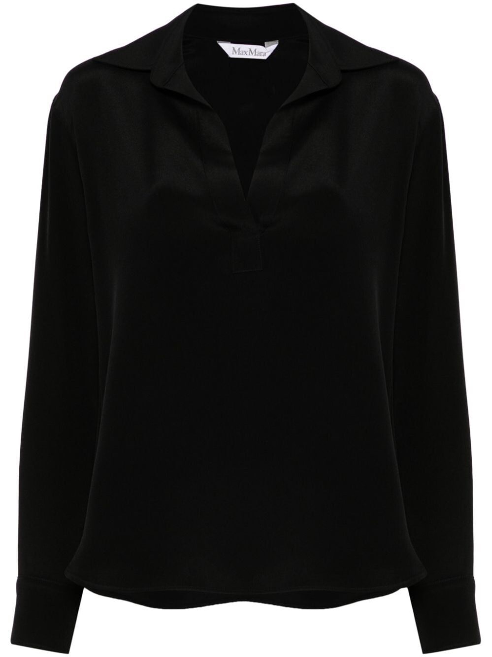 Shop Max Mara Silk Crêpe De Chine Flowing Shirt In Black