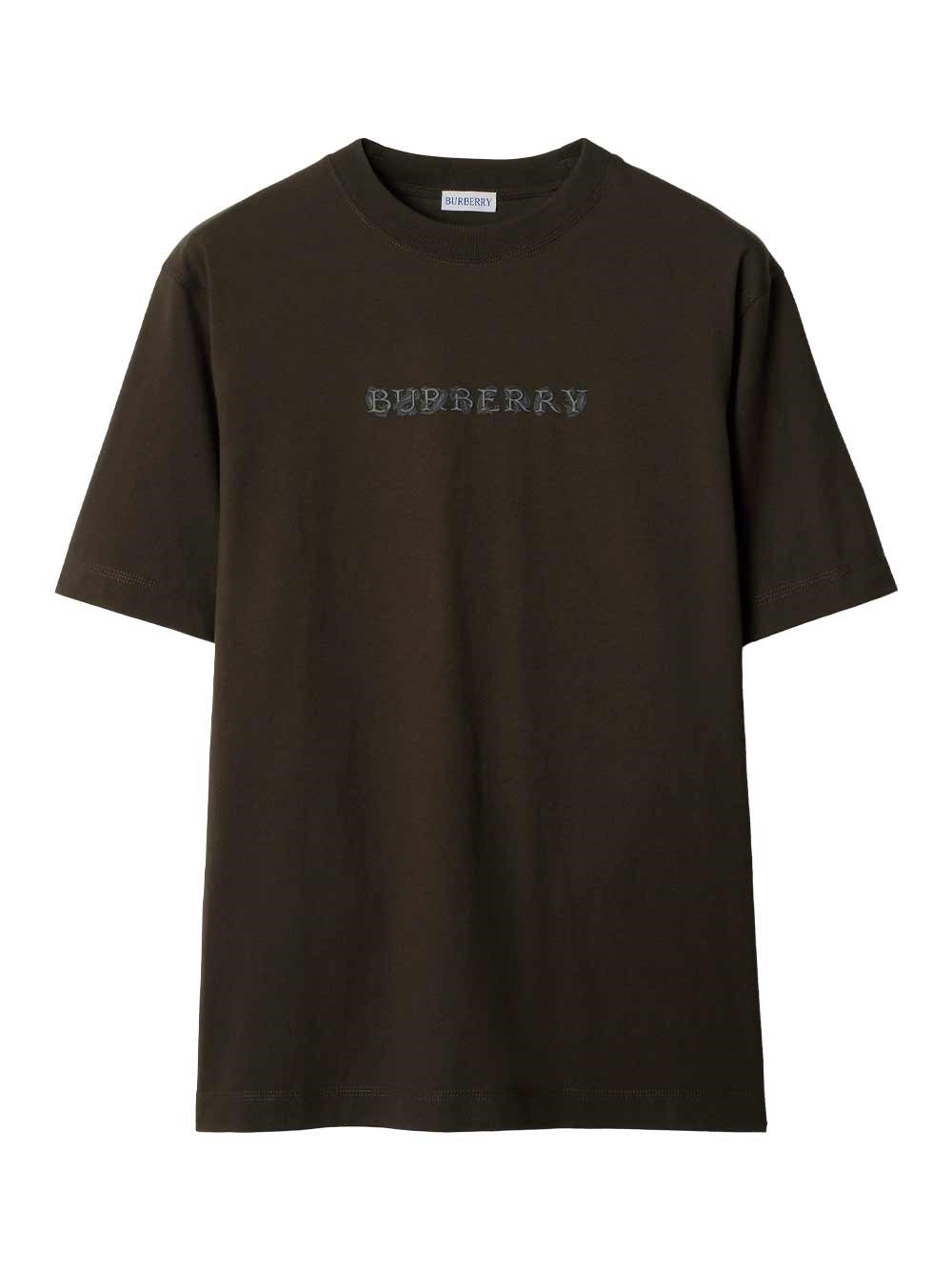 Shop Burberry Paisley Logo Cotton T-shirt In Brown