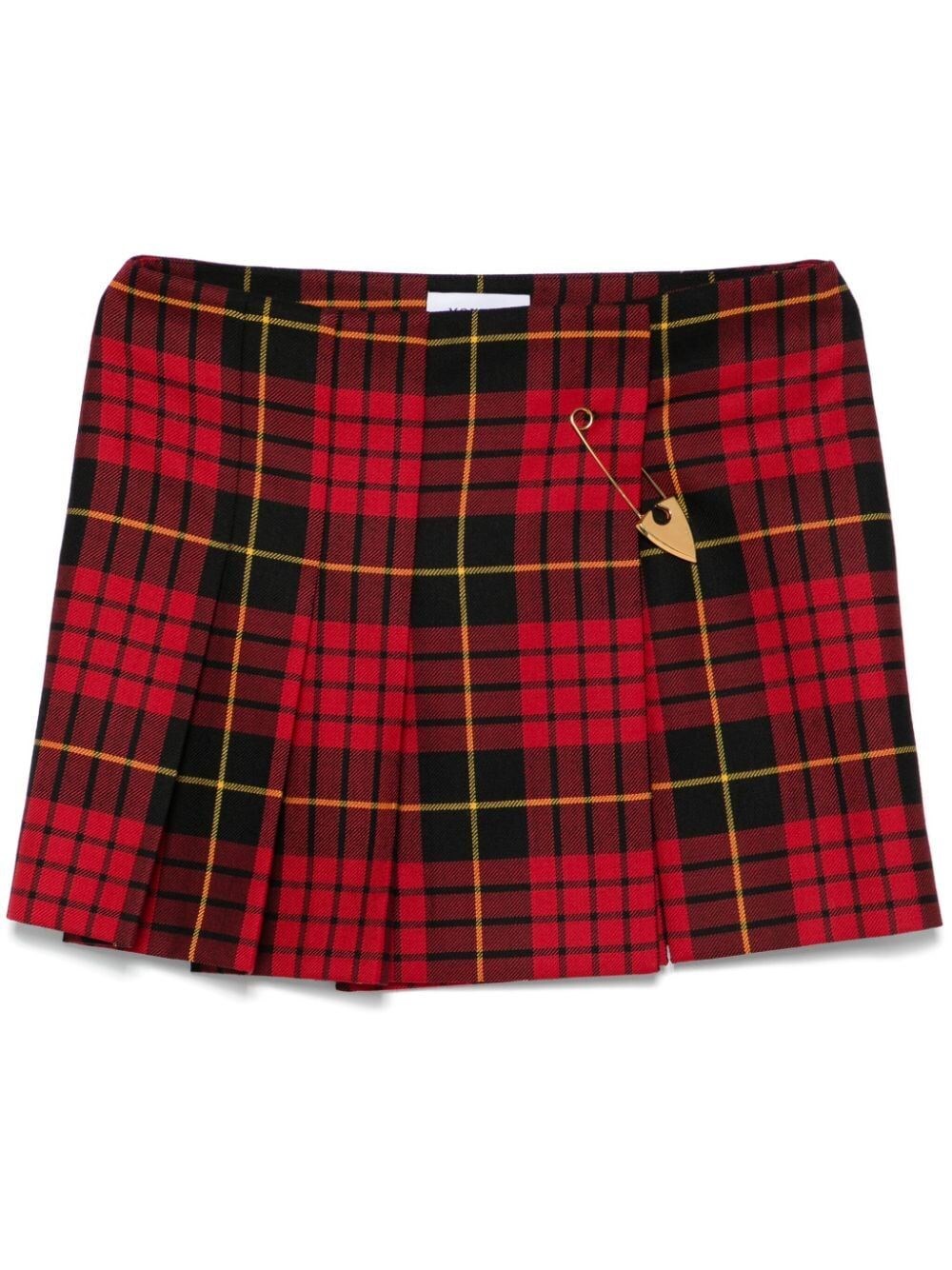 Shop Alexander Mcqueen Tartan Wool Mini Skirt In Red