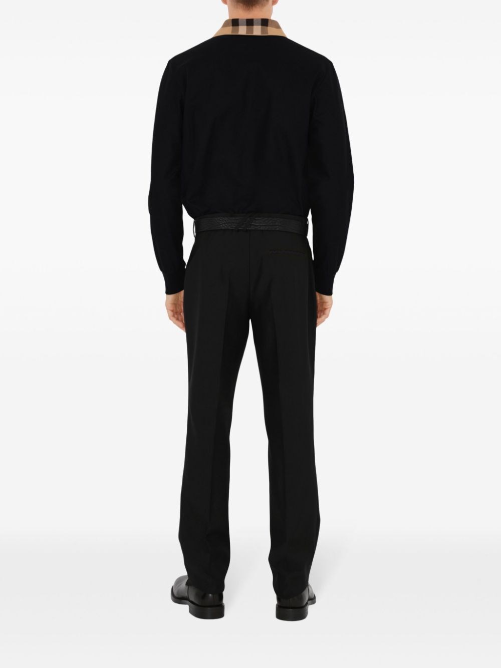 CHECK COLLAR COTTON POLO SHIRT