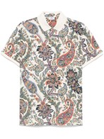 ETROペイズリー柄 半袖ポロシャツ エトロ ETRO ポロシャツ 半袖 ペイズリー柄 シルク グリーン