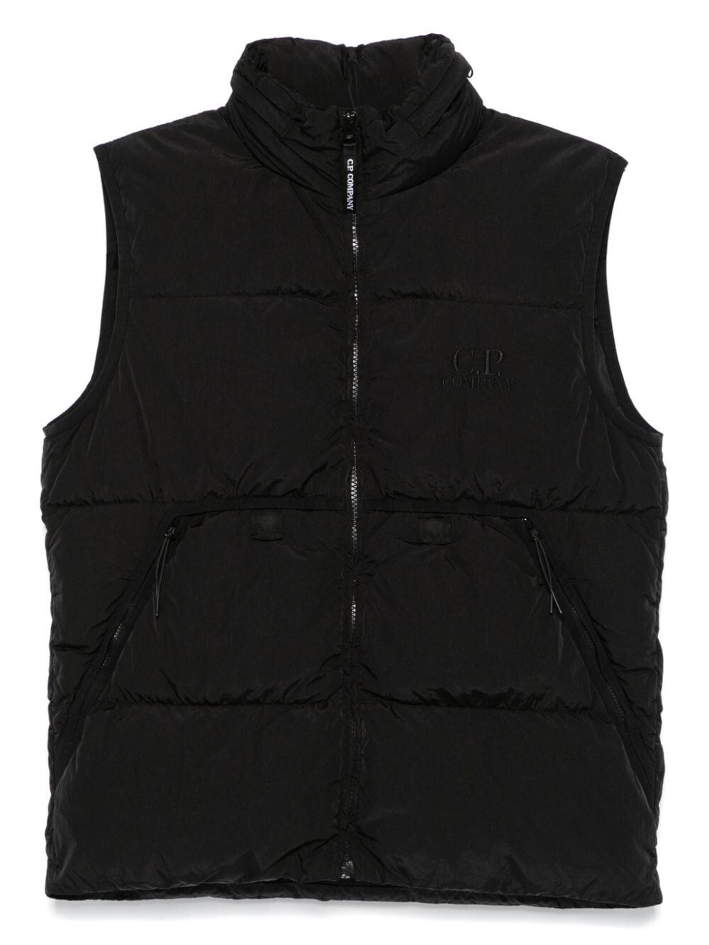 C.p. Company Logo-embroidered Gilet In Black