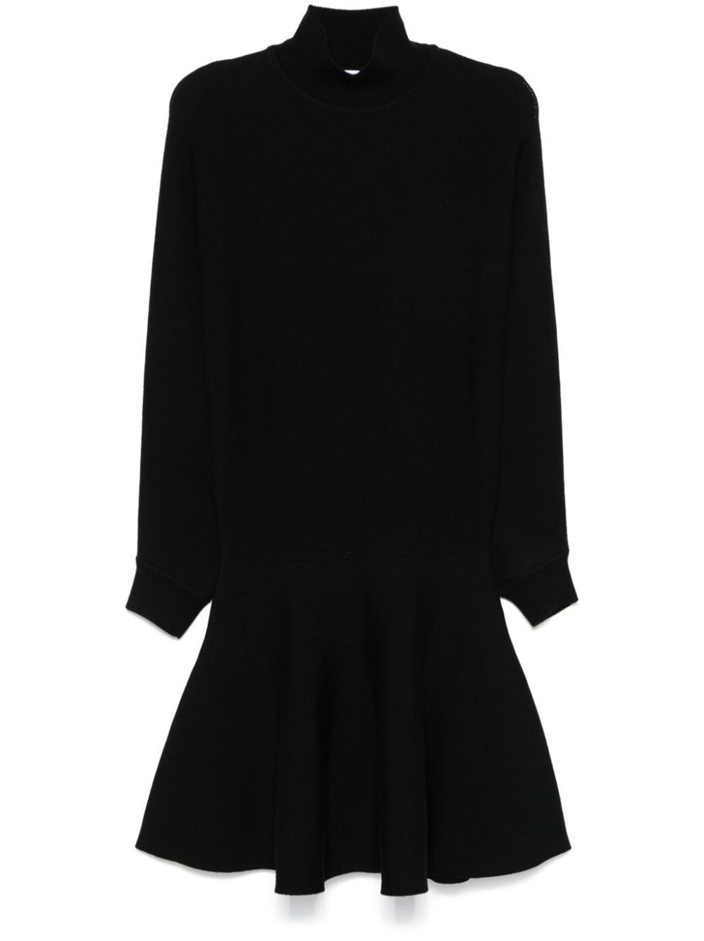 Shop Alaïa Batwing-sleeve Knitted Dress In Black