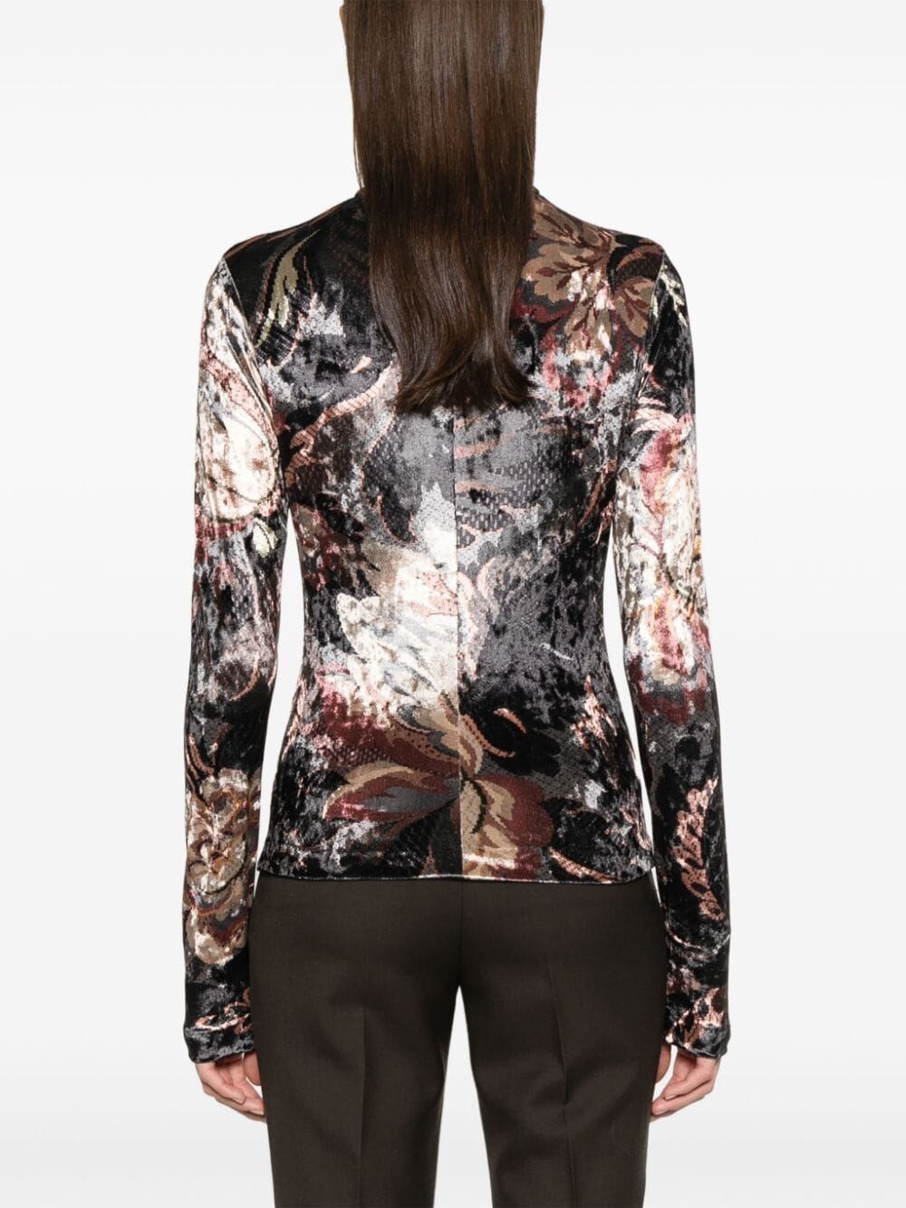 VELVET TURTLENECK LONG-SLEEVED TOP