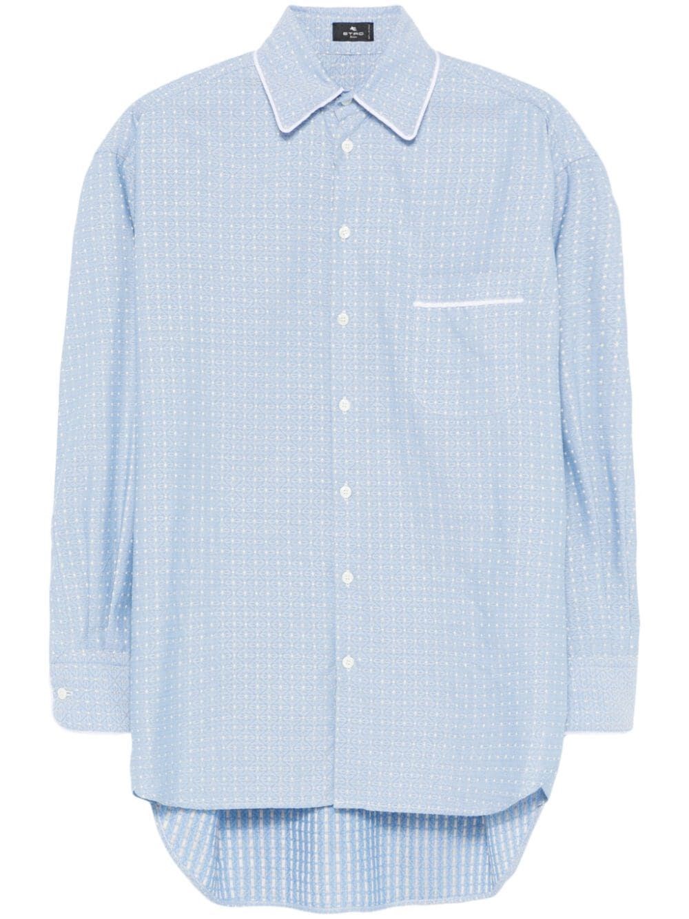 Shop Etro Jacquard Shirt In Blue