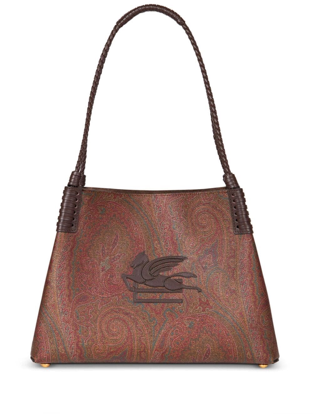 Shop Etro Small Paisley Libra Tote Bag In Brown