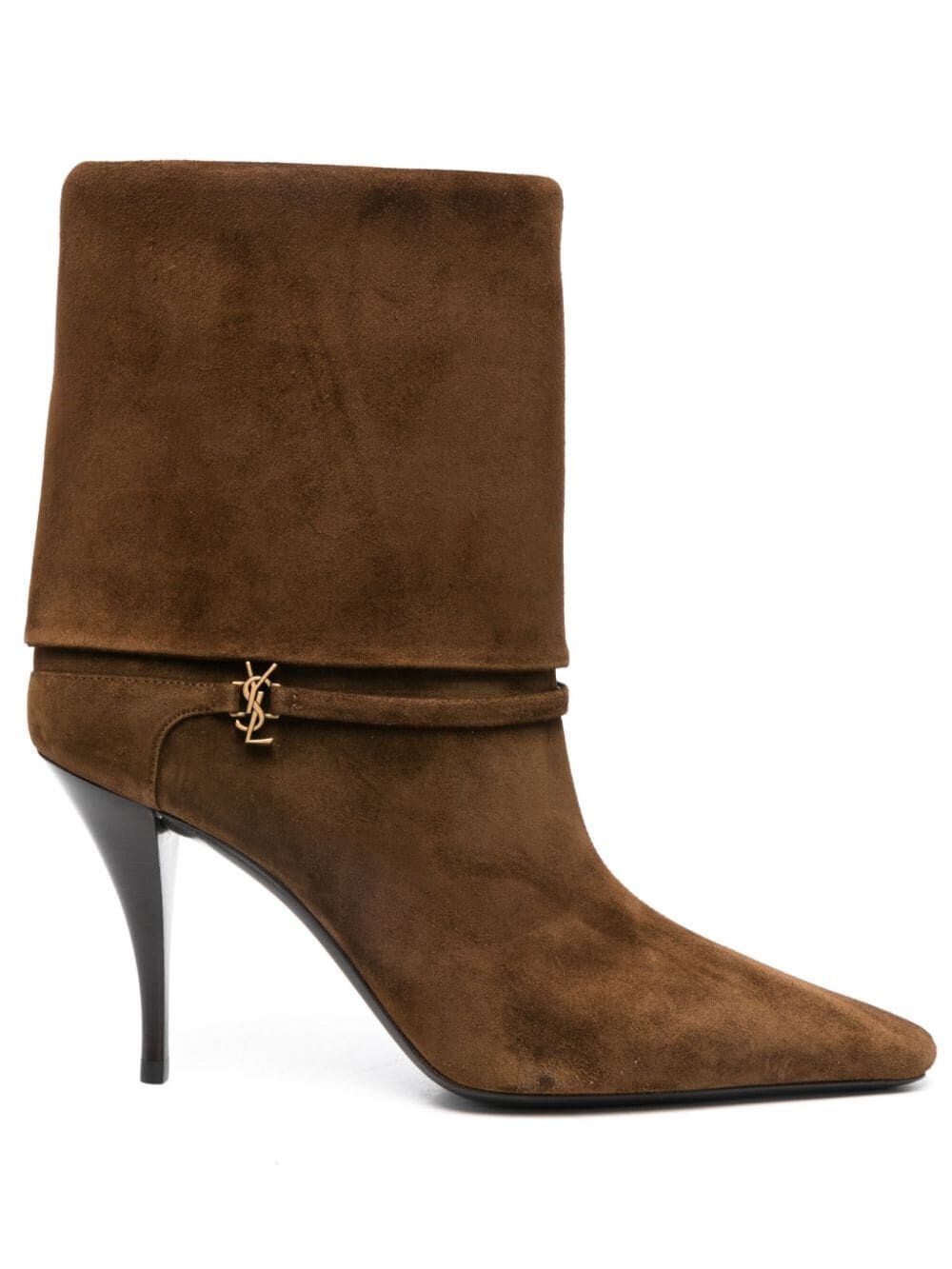 Shop Saint Laurent Ricky 90 Dream Booties In Brown