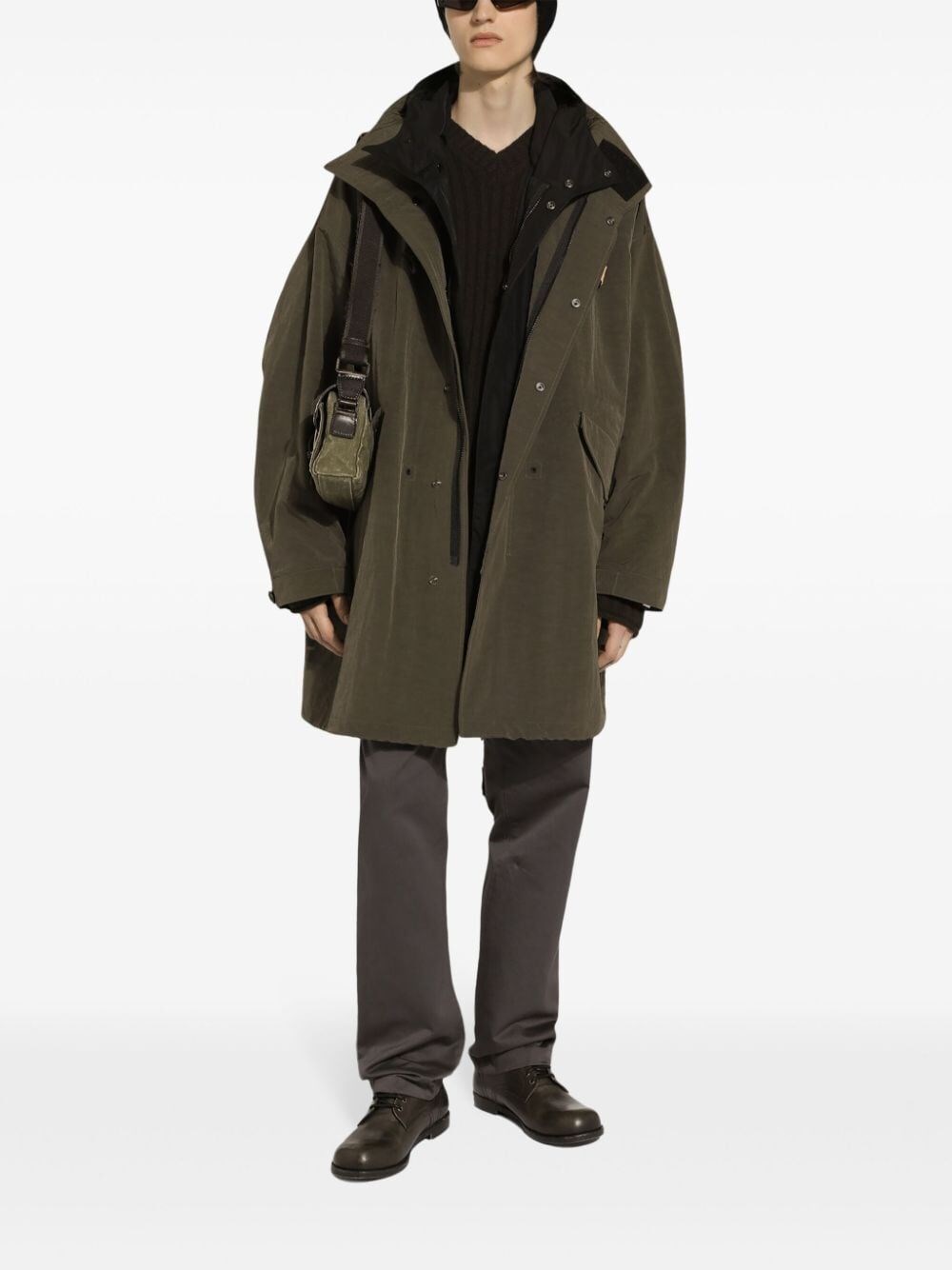 UNLINED TECHNICAL FABRIC HOODED PARKA