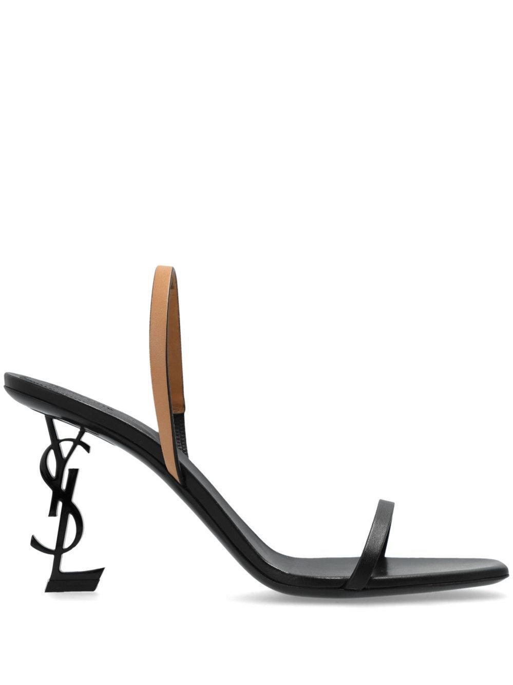 Shop Saint Laurent Opyum Slingback Sandals In Smooth Leather In Black