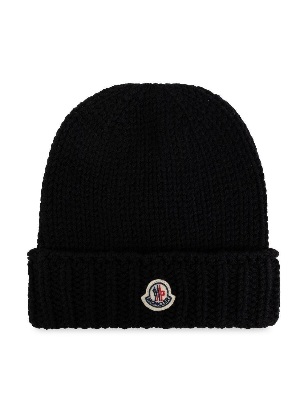 Moncler Kids' Wool Beanie In Black