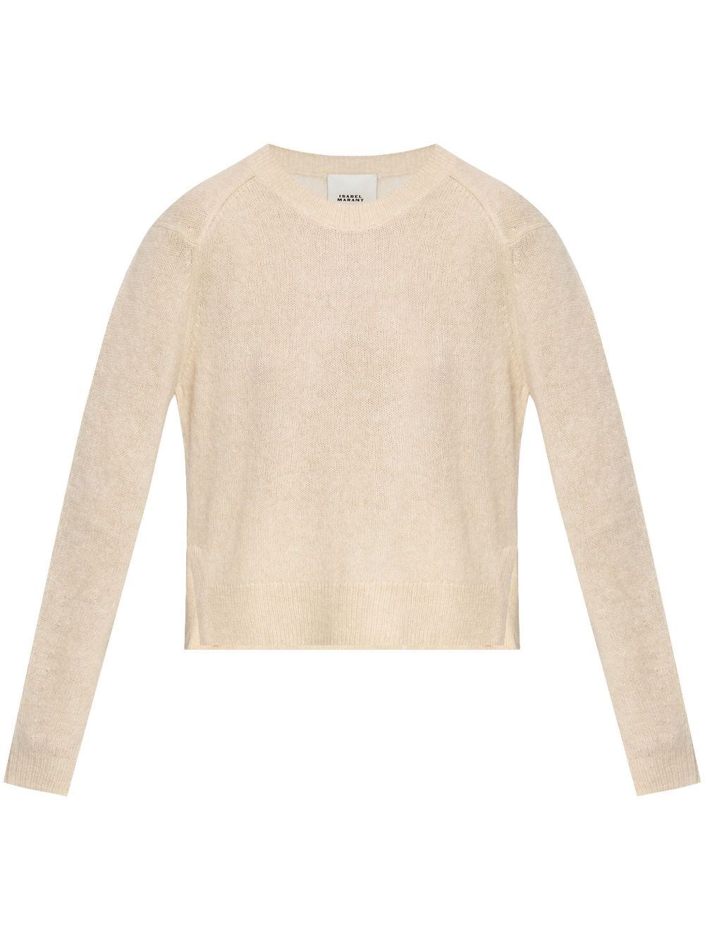 Shop Isabel Marant Silk Blend Lylia Jumper With Side Slits In Nude & Neutrals