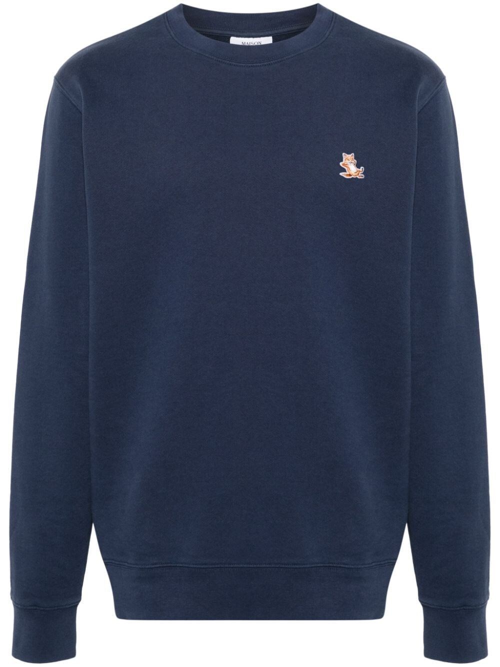 Shop Maison Kitsuné Chillax Patch Regular Sweatshirt In Blue