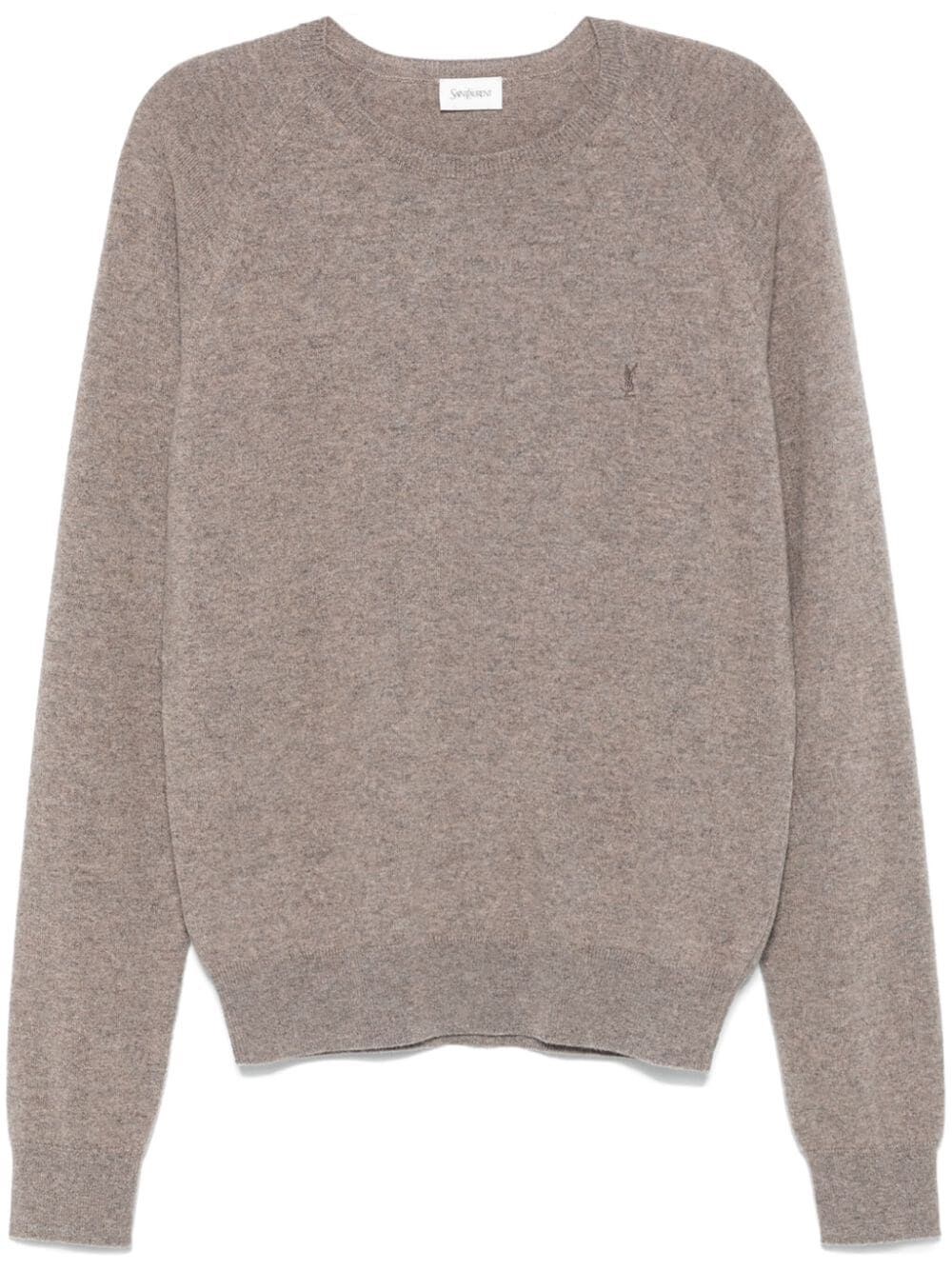 Shop Saint Laurent Cassandre Cashmere Sweater In Nude & Neutrals