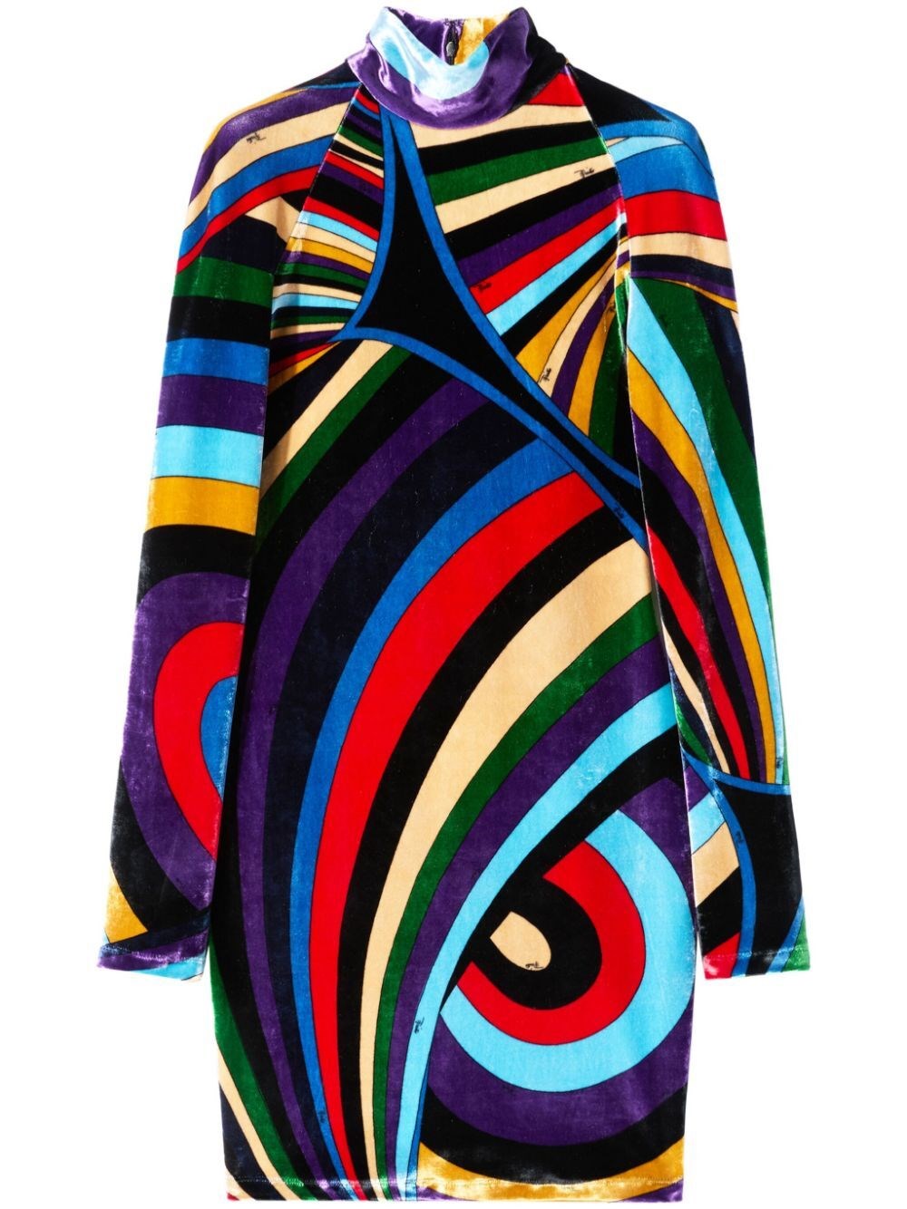 Shop Pucci Iride-prit Velvet Mini Dress In Multicolour