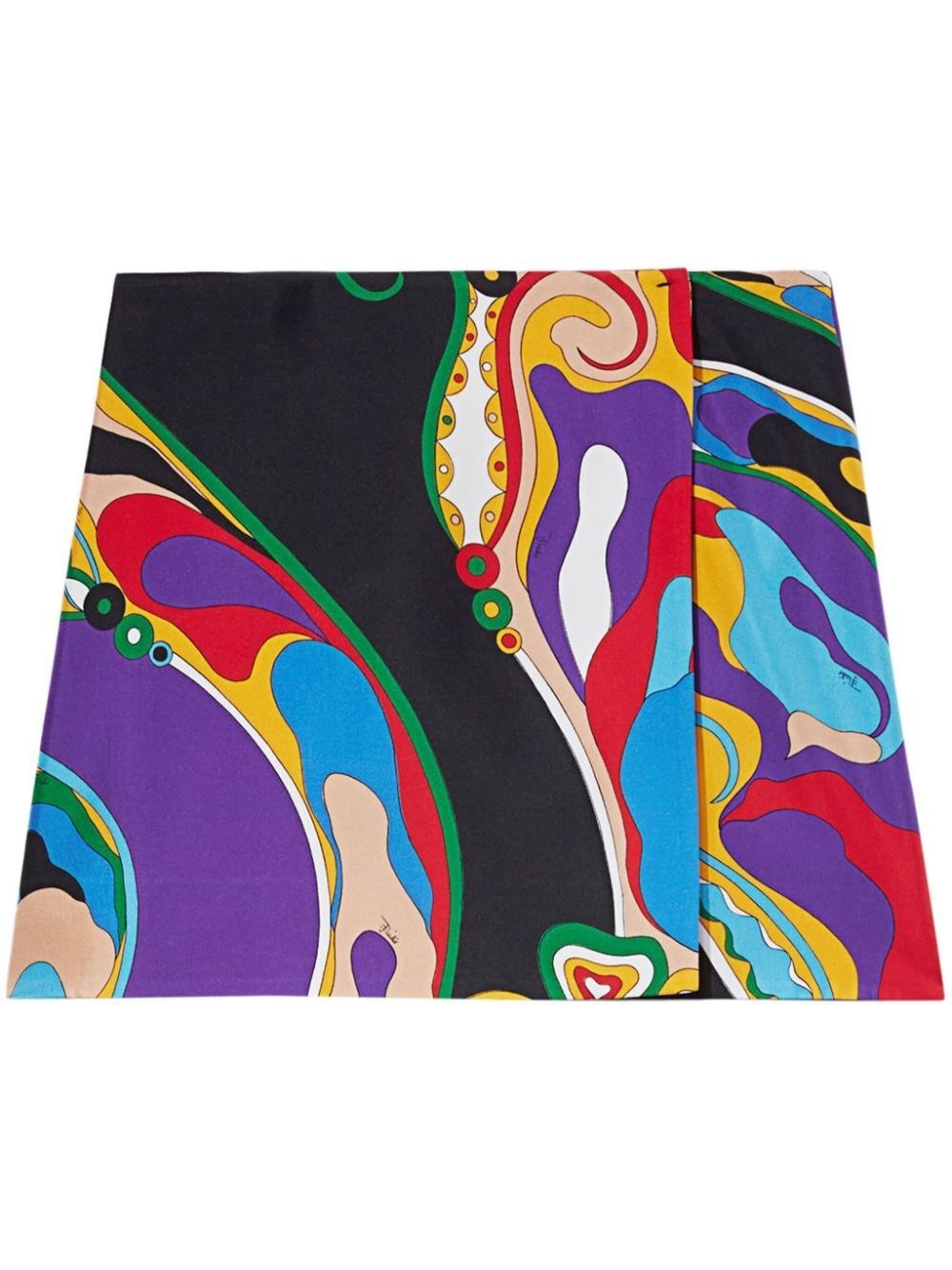 Shop Pucci Orchidee-print Silk-twill Skirt In Multicolour