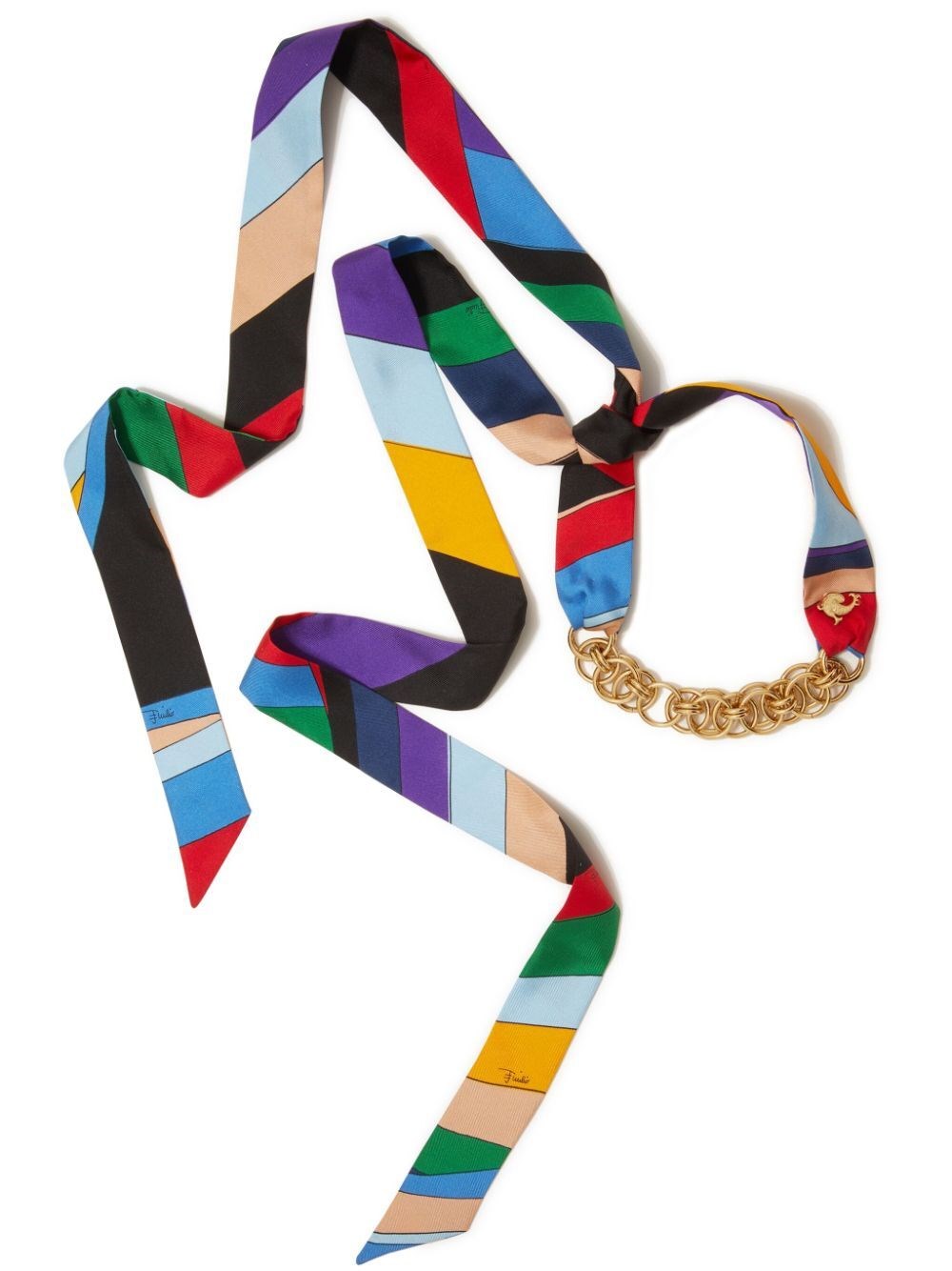 Shop Pucci Iride-print Chain Necklace In Multicolour