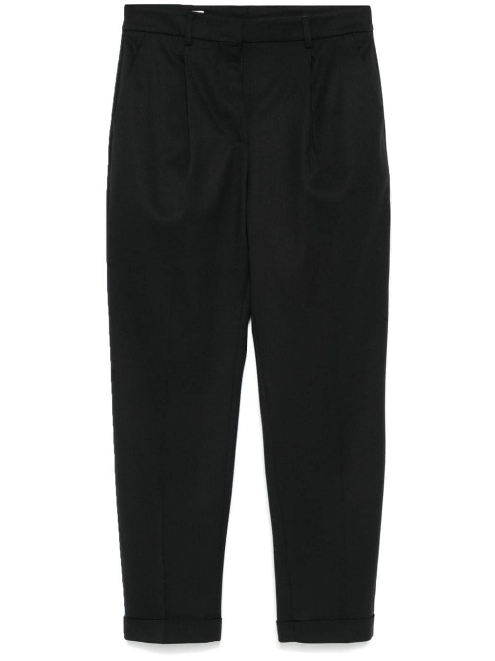 Shop Incotex High-waisted Cropped Trousers In Black