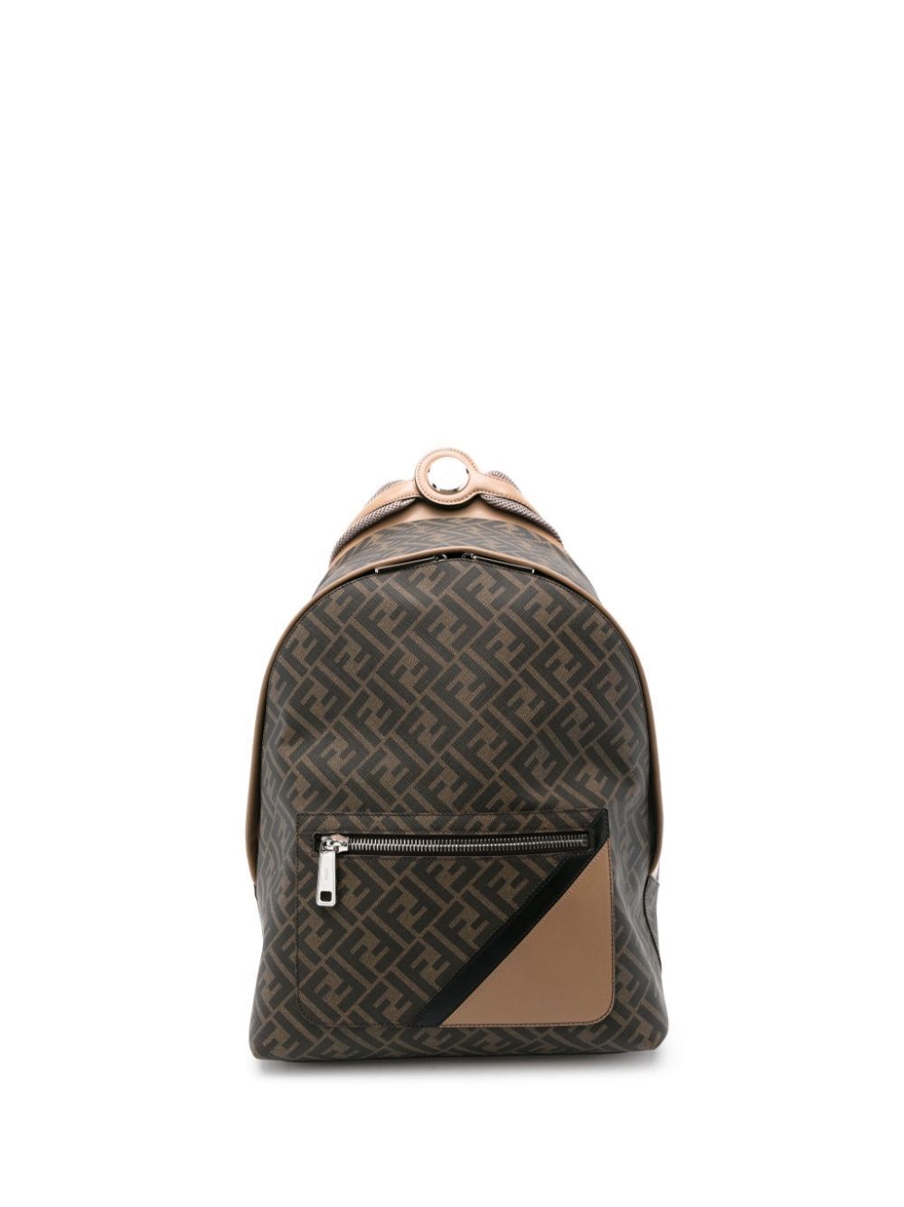 Fendi Diagonal Chiodo Medium Backpack In Brown