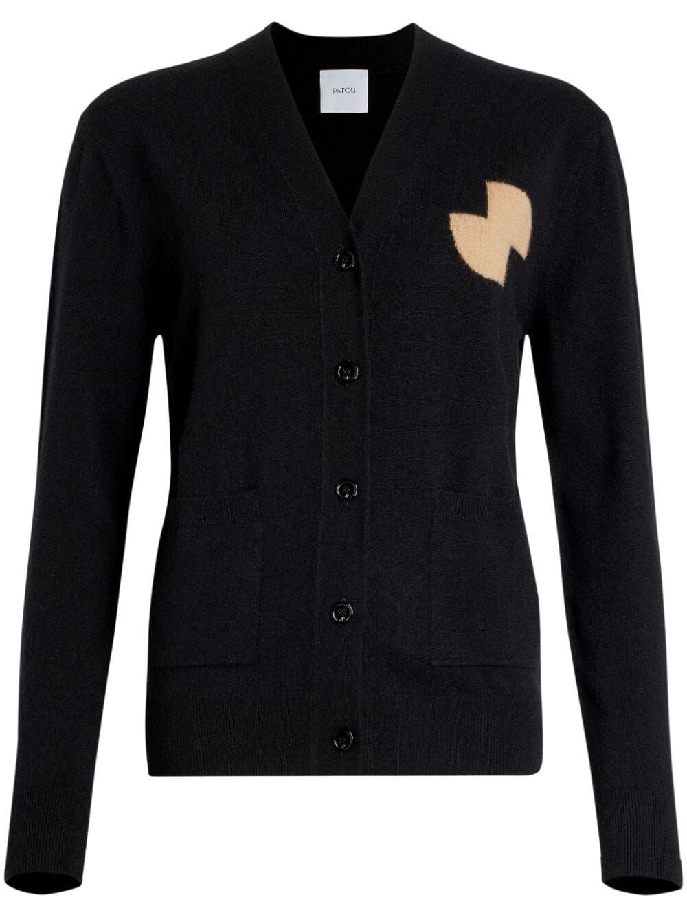 Shop Patou Wool And Cashmere Jp Cardigan In Black