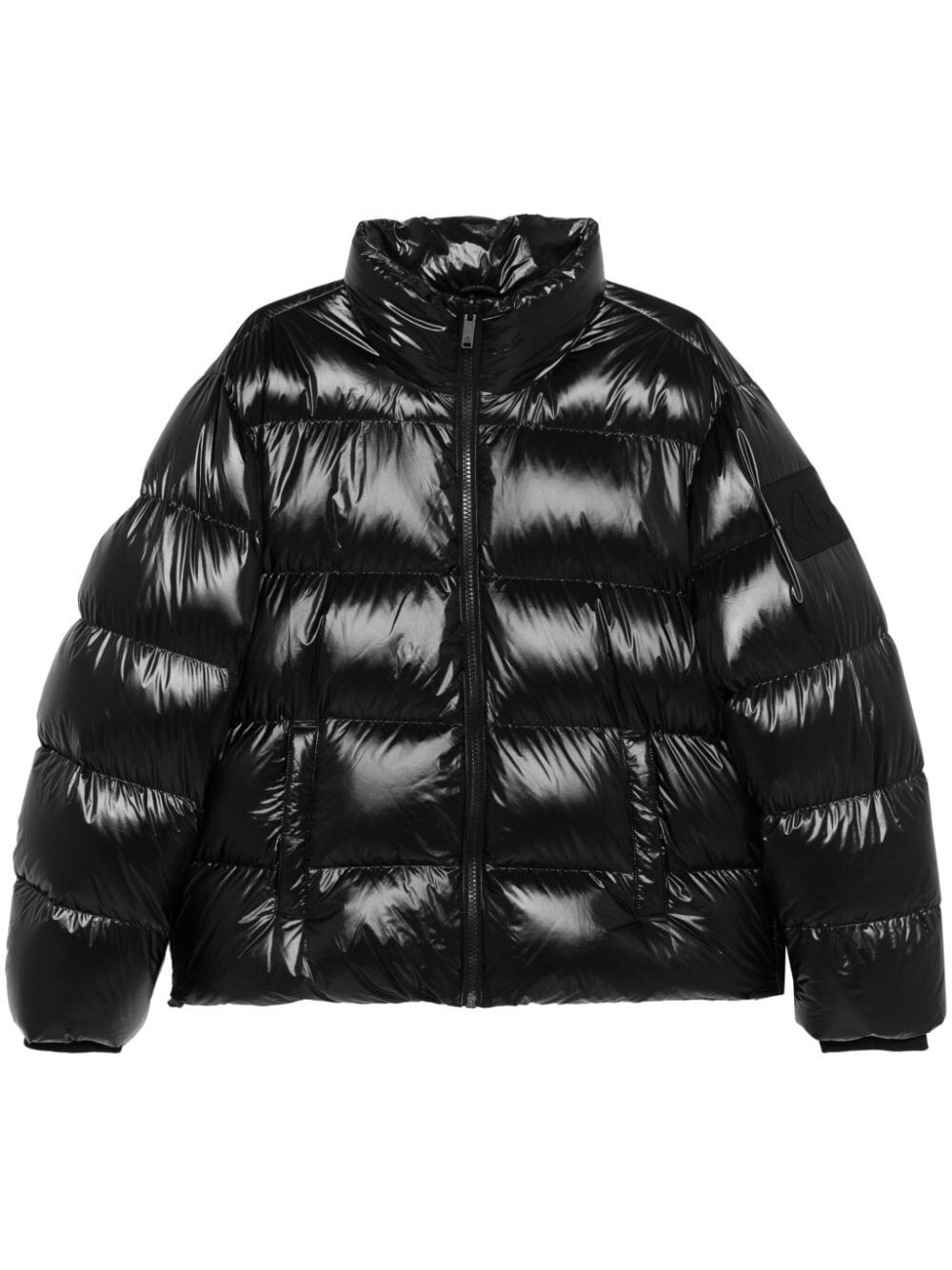 Shop Moose Knuckles King Down Shiny Puffer Jacket In Black