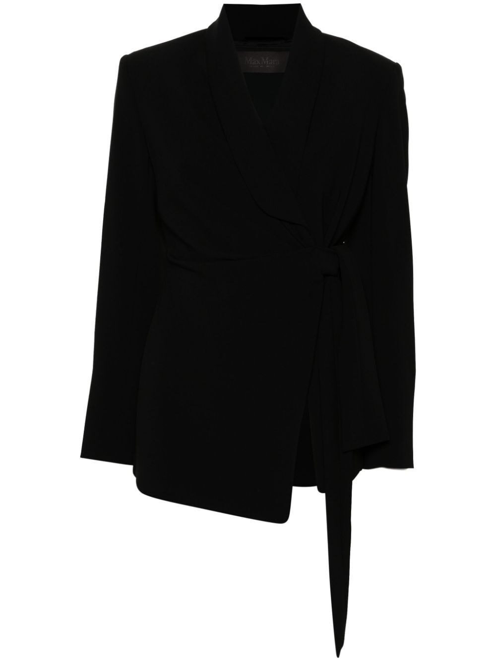 Shop Max Mara Cady Wrap Jacket In Black