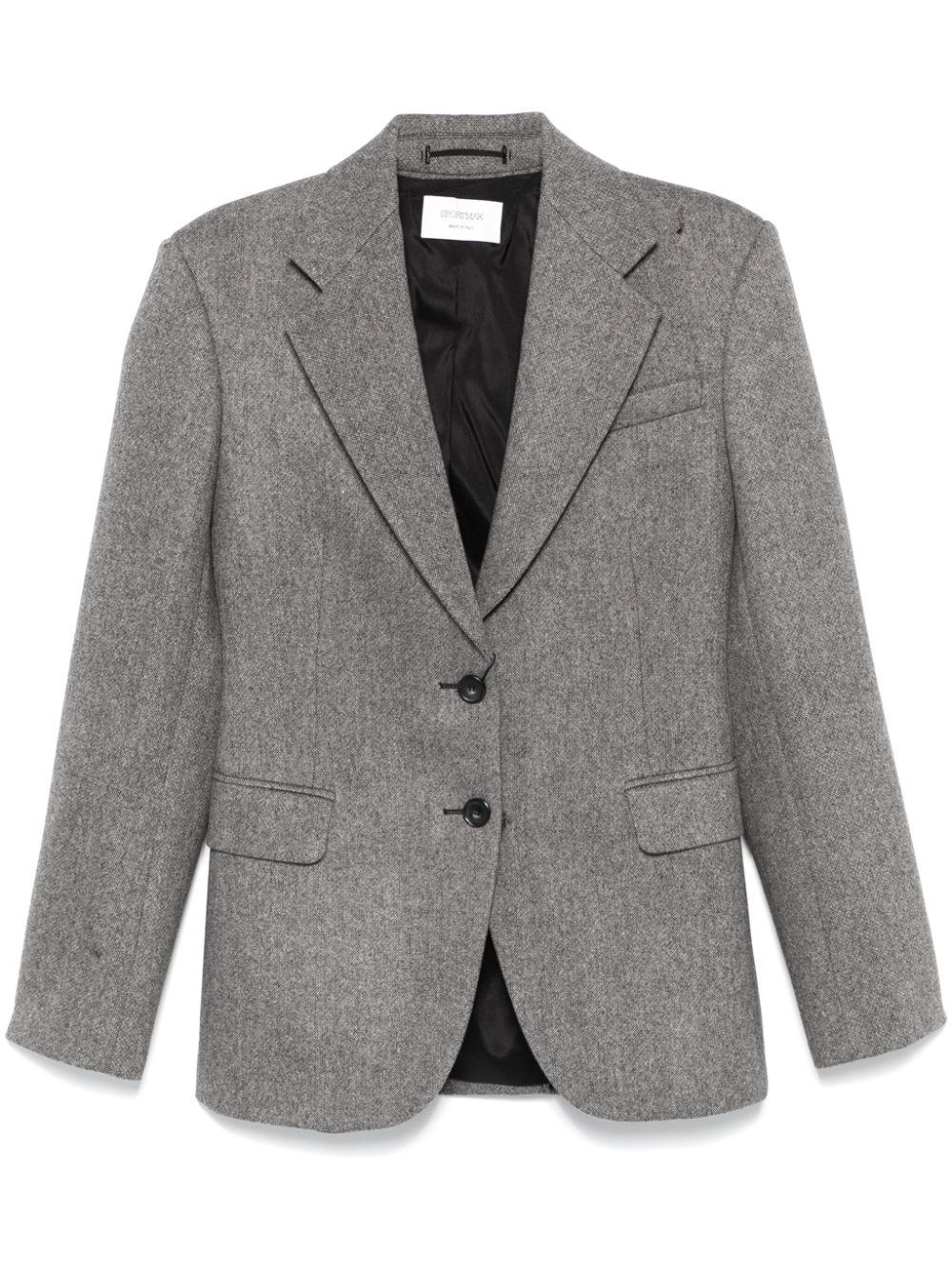 Shop Sportmax Slim-fit Tweed Blazer In Black